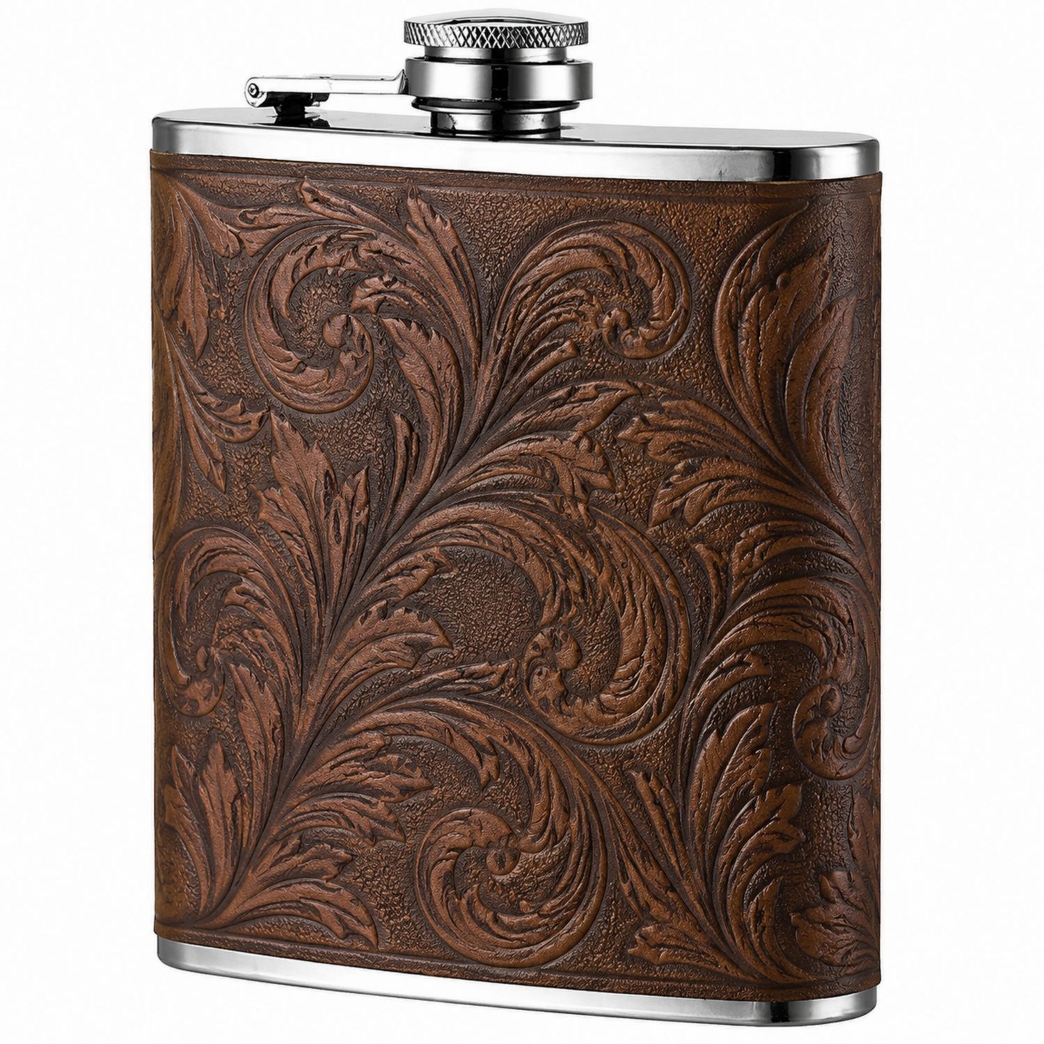 Petaca Elegante Marrón con Grabado de 200ml-Urbanvirel