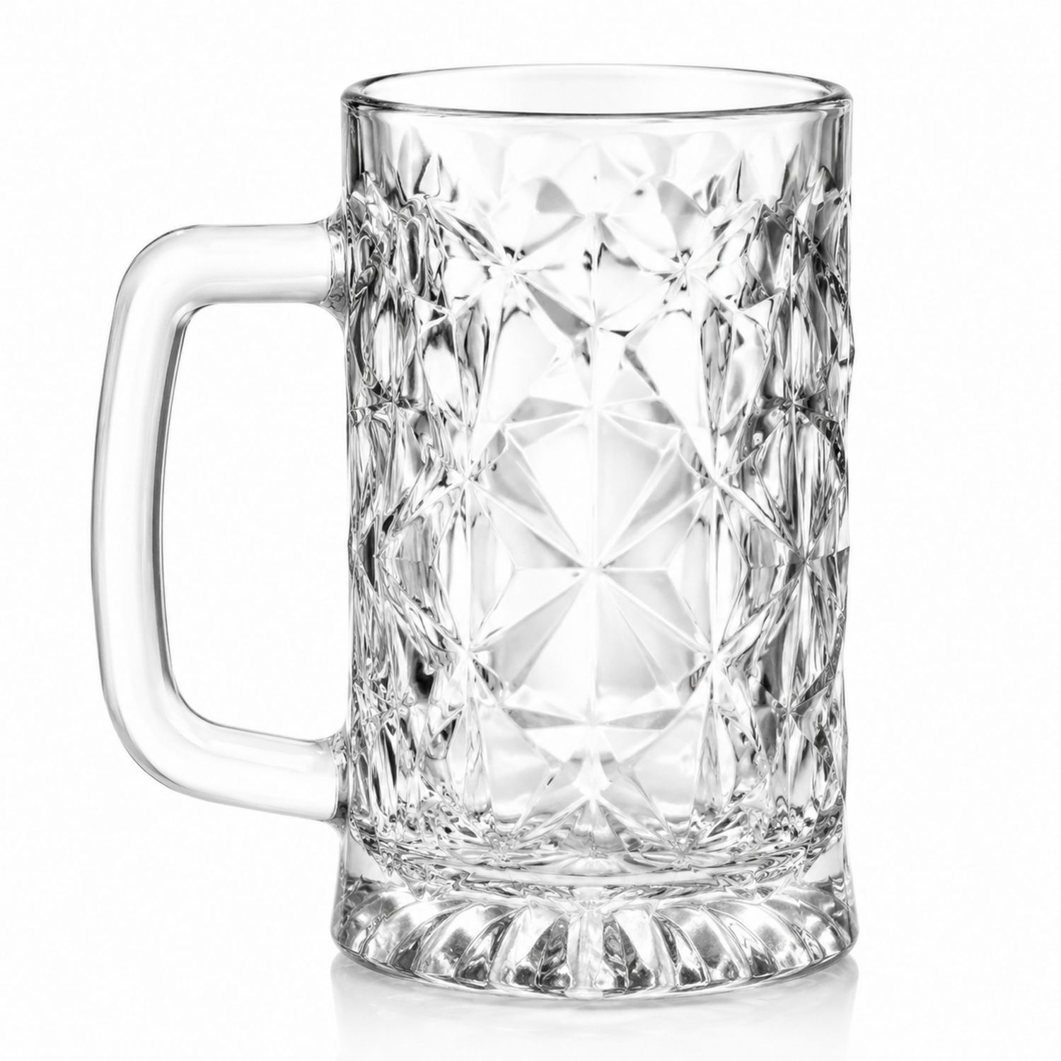 Jarra de Cerveza de Vidrio Transparente Tallada 500ml-Urbanvirel
