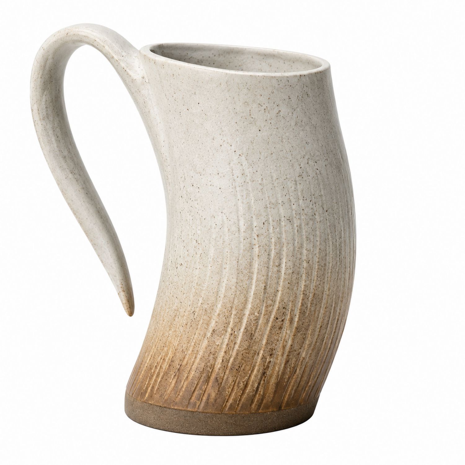 Jarra de cerámica diseño curvo 500ml beige/marrón-Urbanvirel