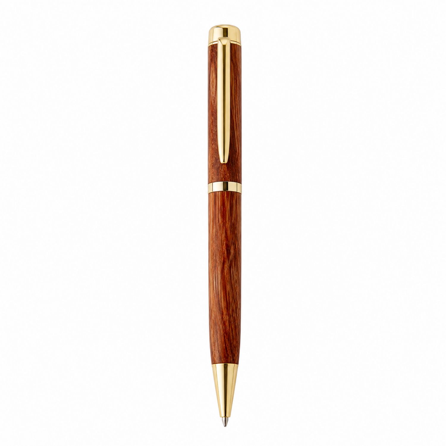 Bolígrafo Elegante de Madera y Dorado
