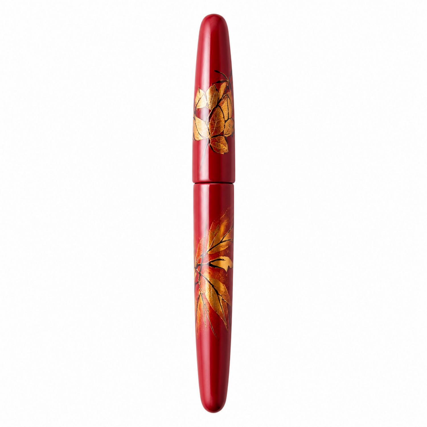 Pluma Estilográfica Roja con Detalles Dorados