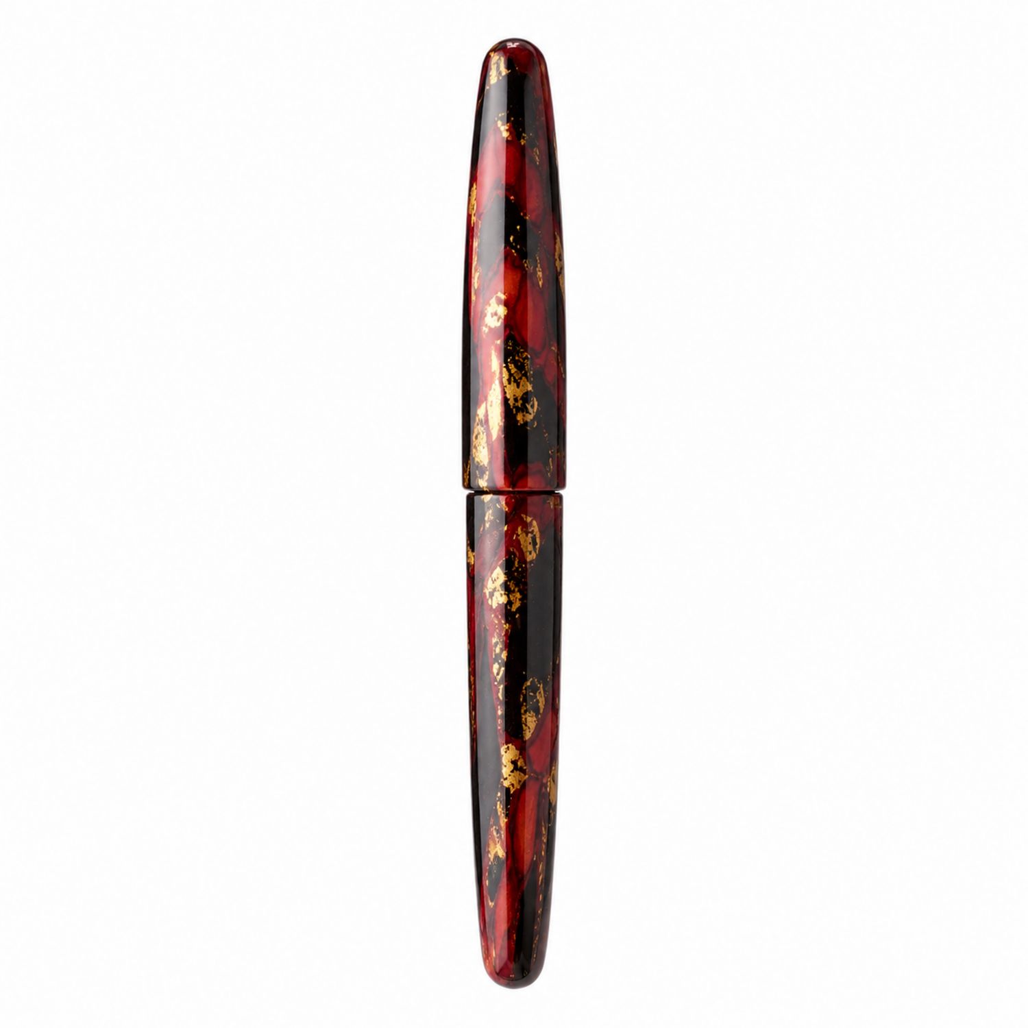 Pluma Estilográfica Roja, Negra y Dorada