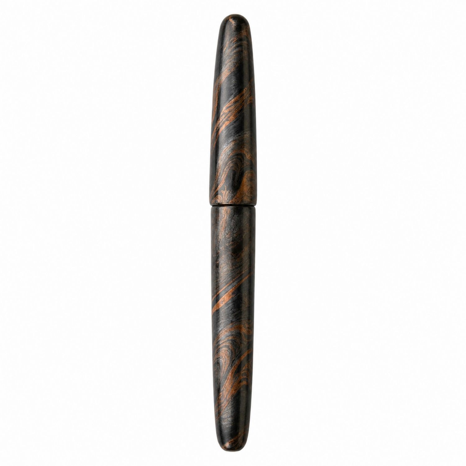 Pluma Estilográfica de Diseño Negro y Cobre