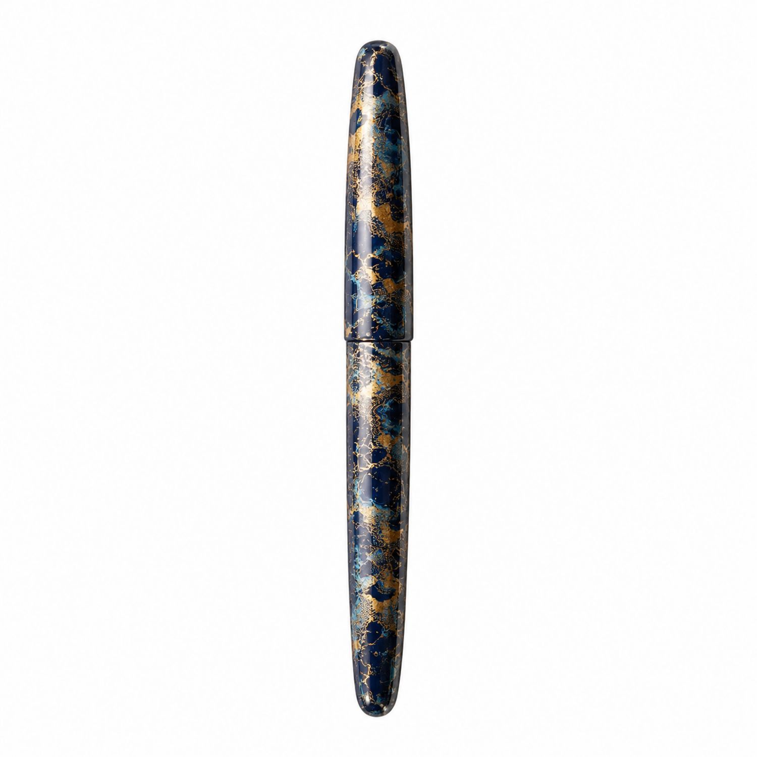 Pluma Estilográfica Mármol Azul y Dorado