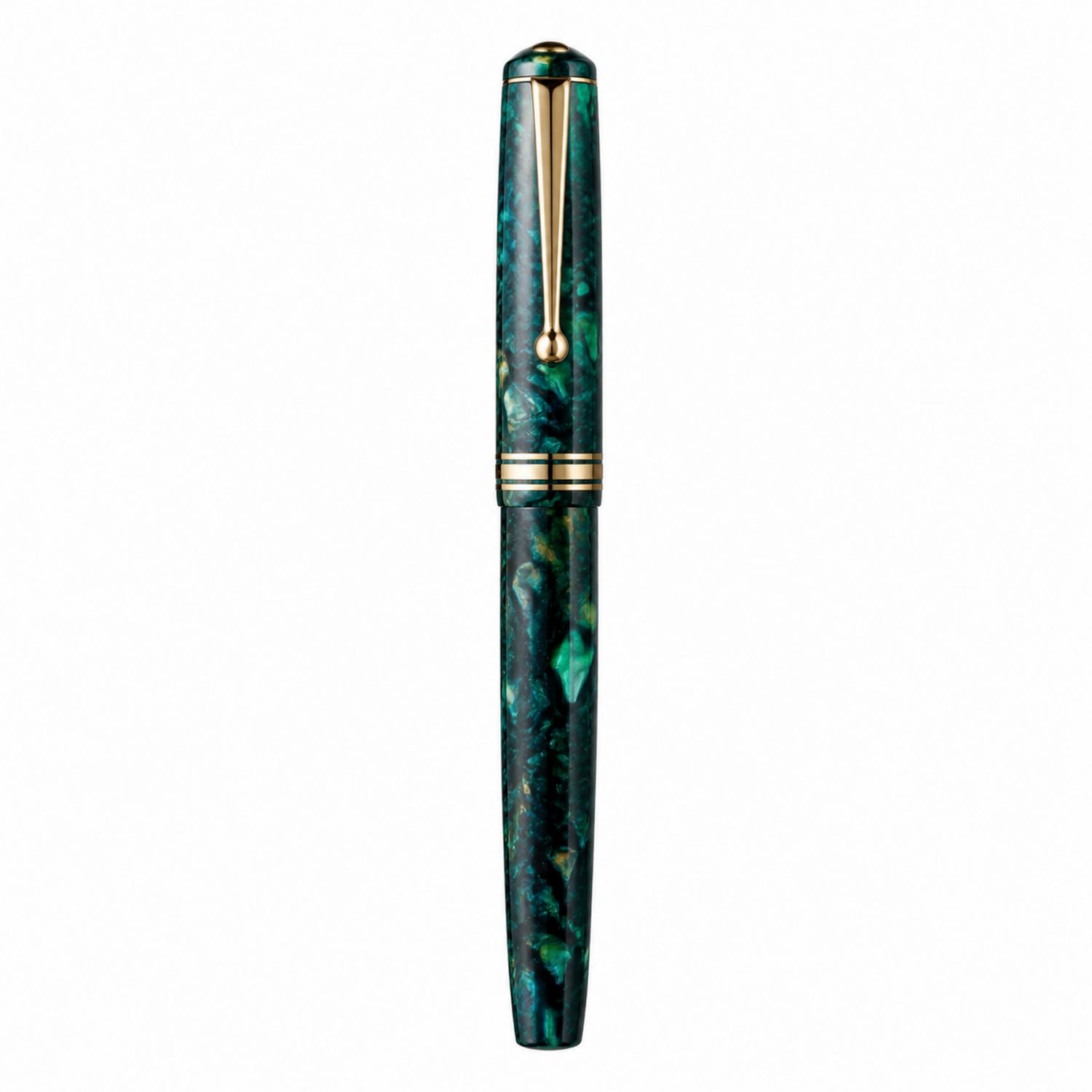 Pluma Estilográfica Verde con Detalles Dorados