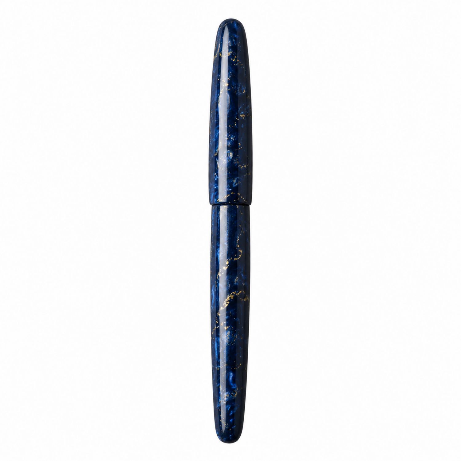 Pluma Estilográfica Azul Oscuro con Detalles Dorados