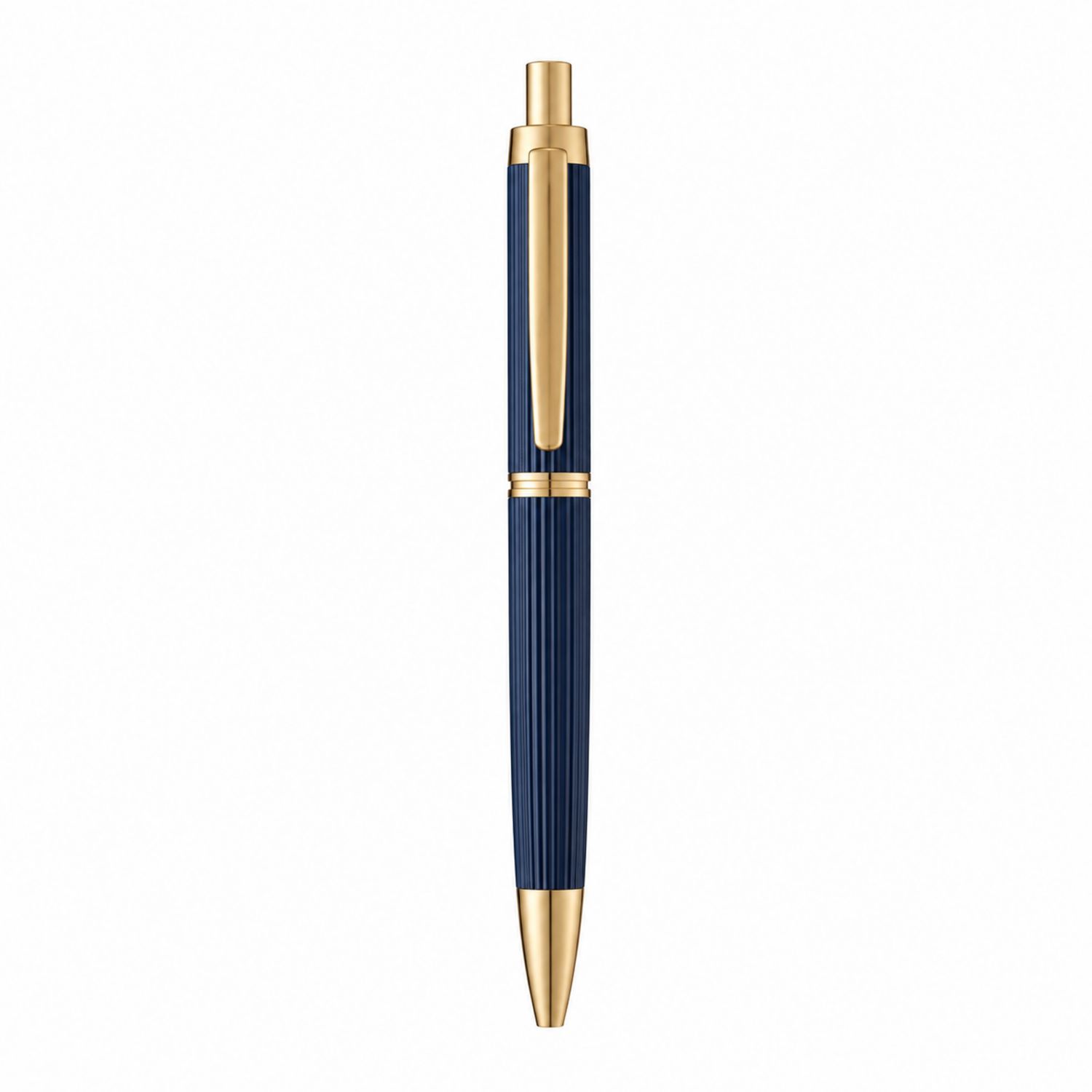 Bolígrafo Azul Oscuro y Dorado con Diseño Elegante