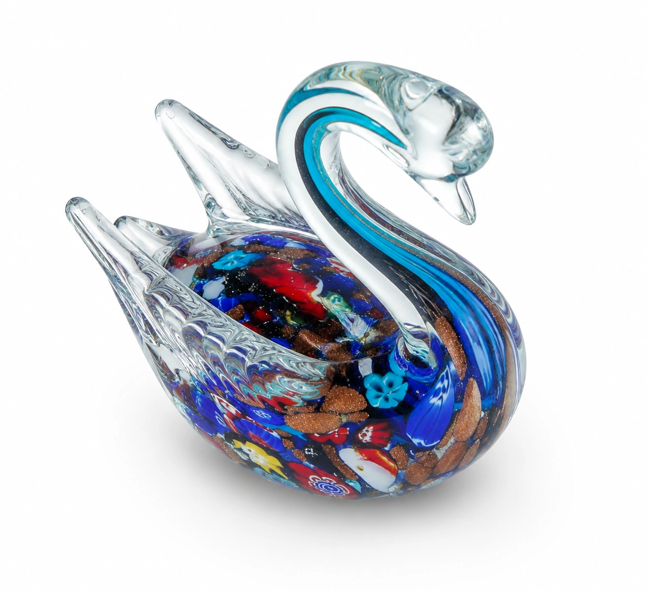 Glas Schwan Figur Mosaik Blau-NordoriaHome