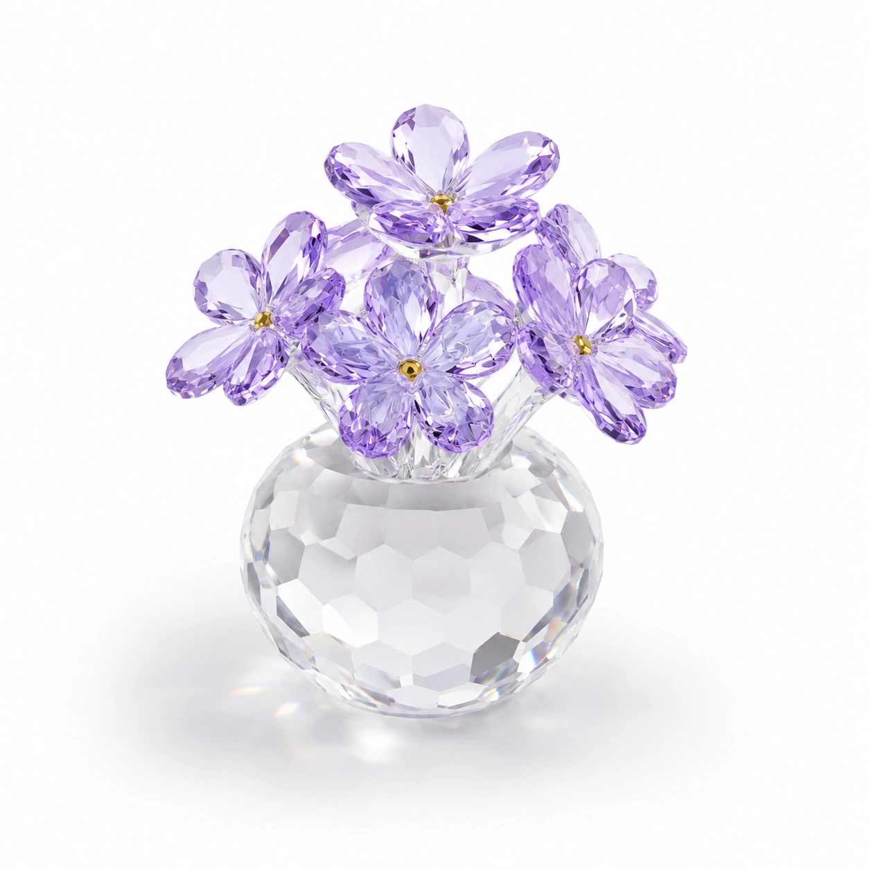 Kristall Blumenstrauss Dekofigur Lavendel-NordoriaHome