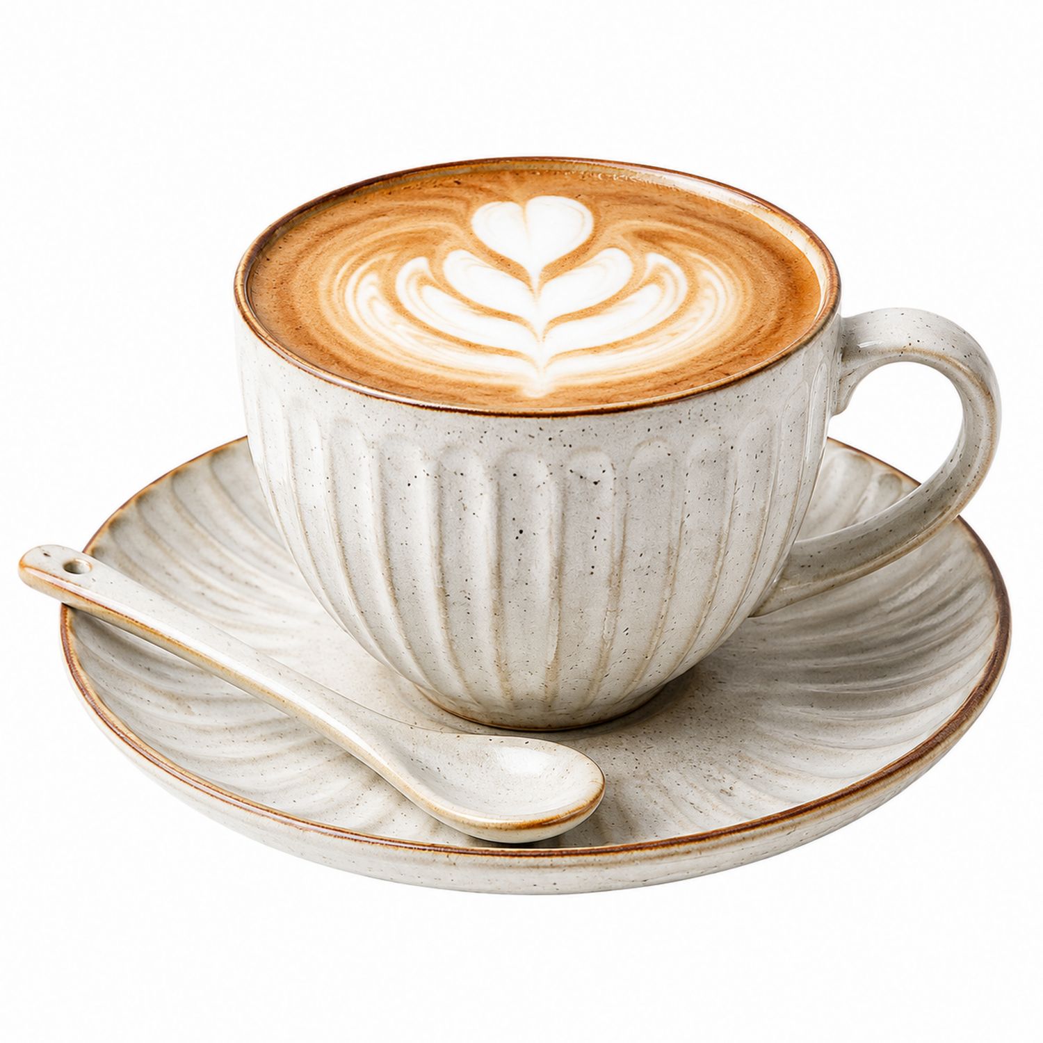 Taza de Café con Plato y Cuchara Beige 200ml