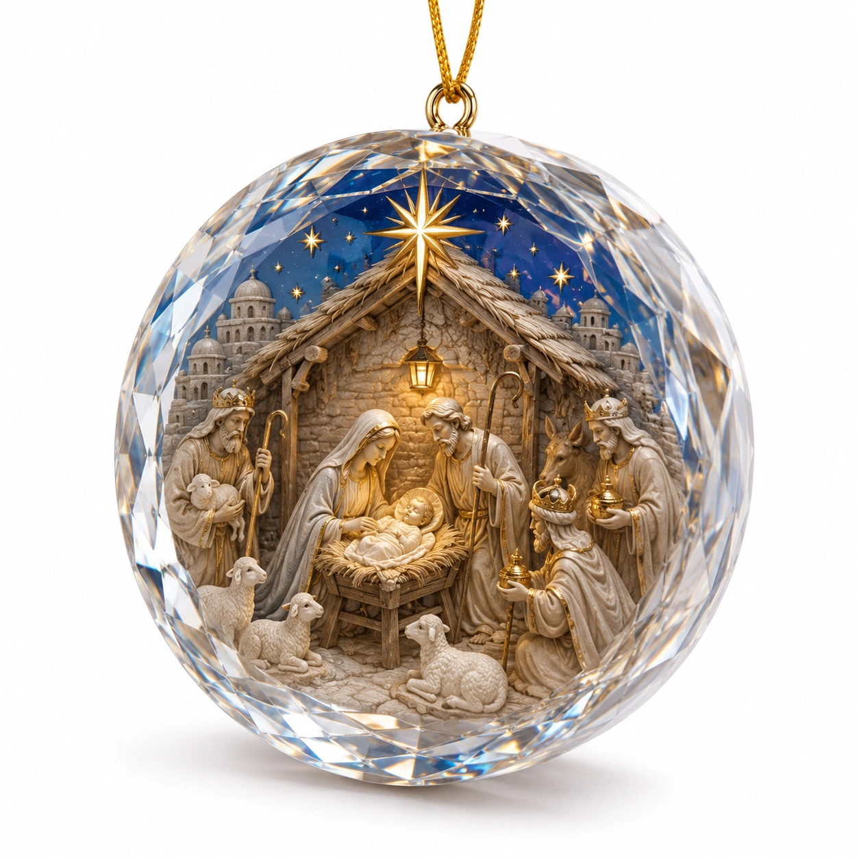 Adorno colgante navideno efecto cristal-AlveraLiving