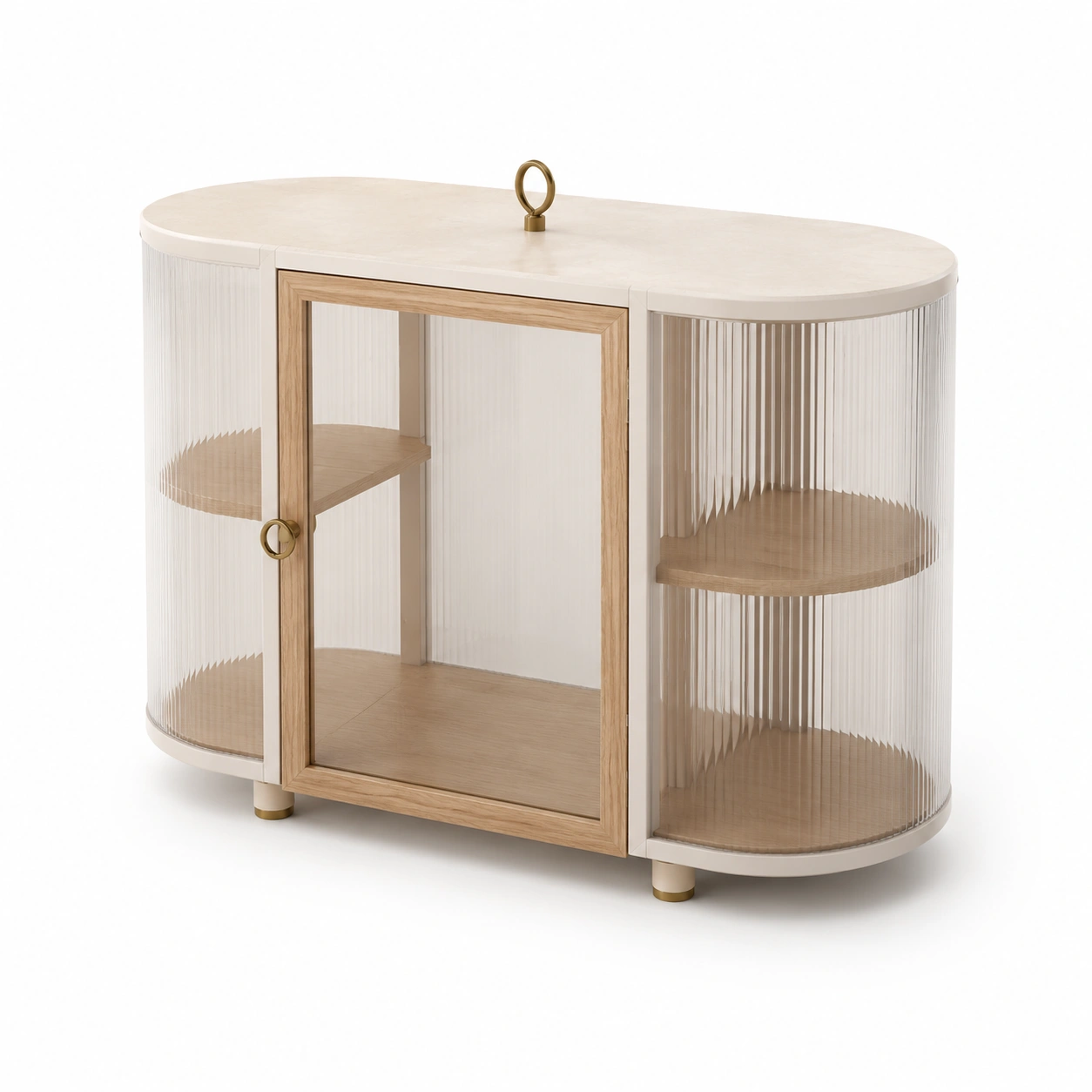 Vitrina compacta con puertas transparentes-AlveraLiving