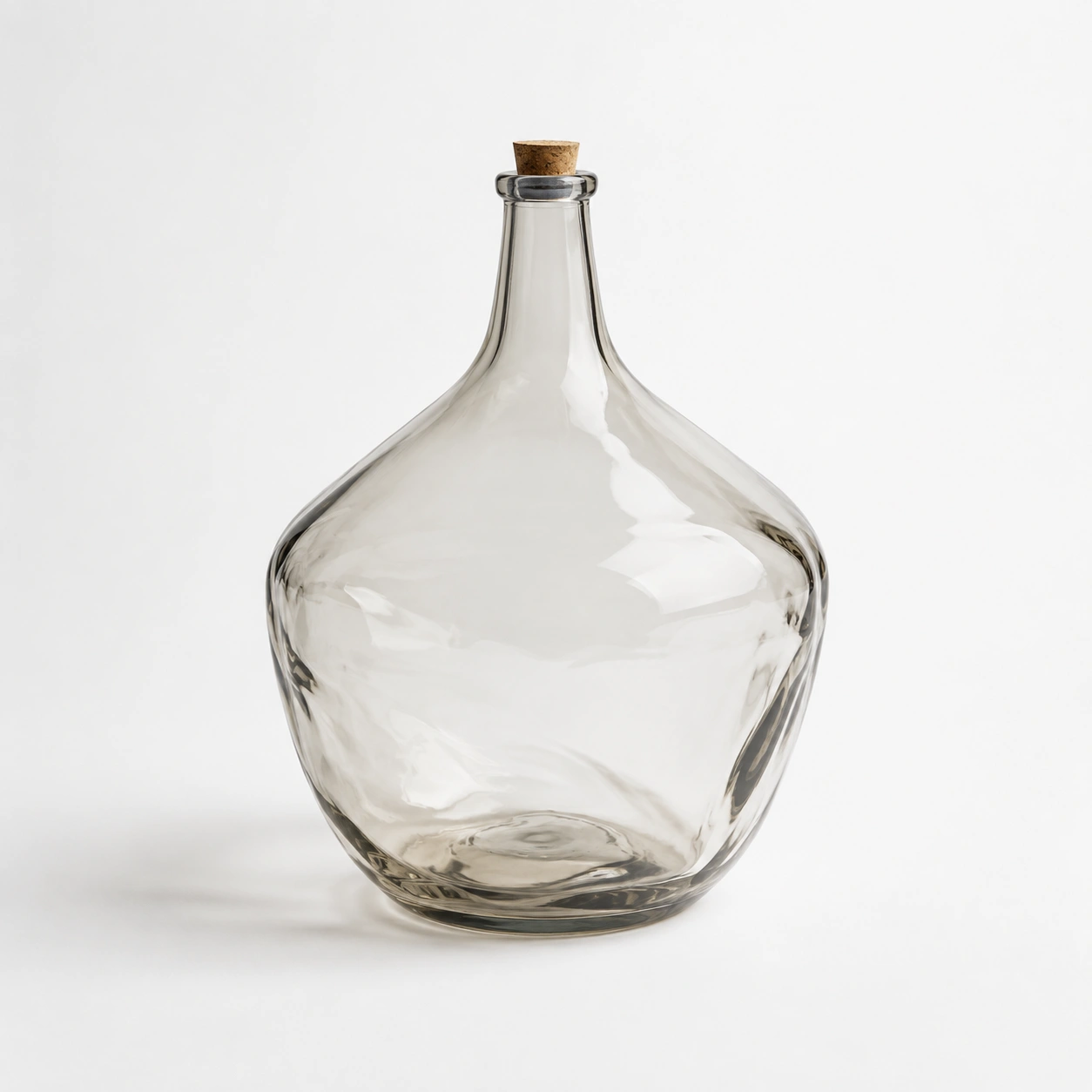 Botella decorativa de vidrio transparente con corcho 1.5 L-AlveraLiving