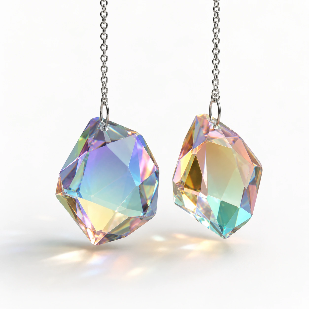 Juego de 2 colgantes prismas cristal iridiscente-AlveraLiving