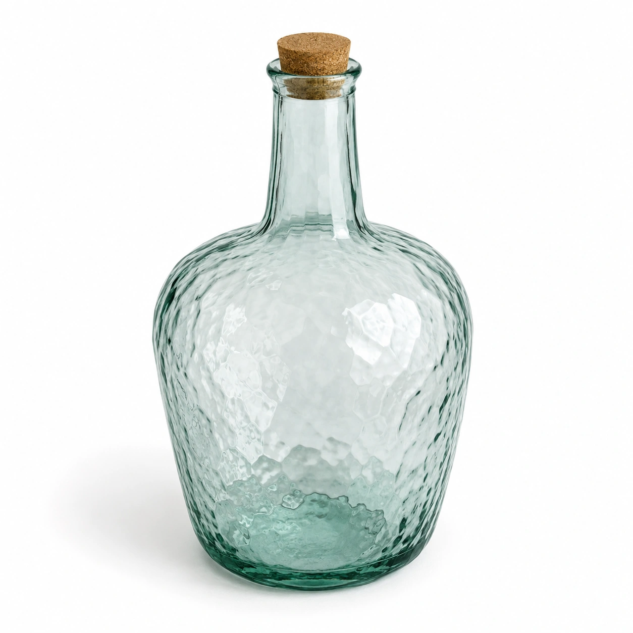 Botella decorativa de vidrio con tapon de corcho 1 unidad-AlveraLiving