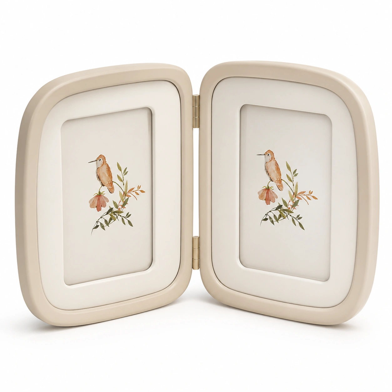 Marco de fotos doble plegable color beige-AlveraLiving