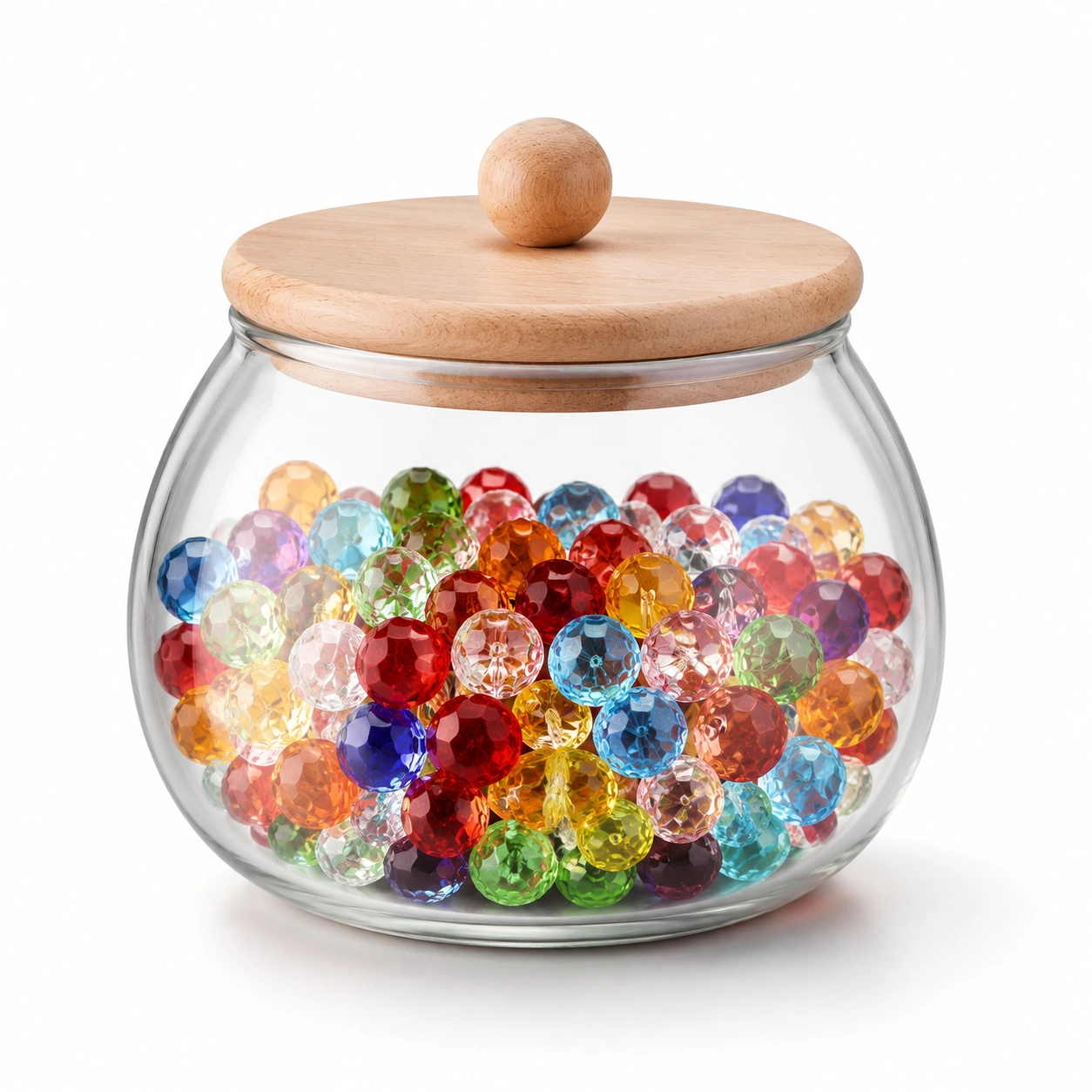 Tarro decorativo con cuentas de cristal multicolor-AlveraLiving
