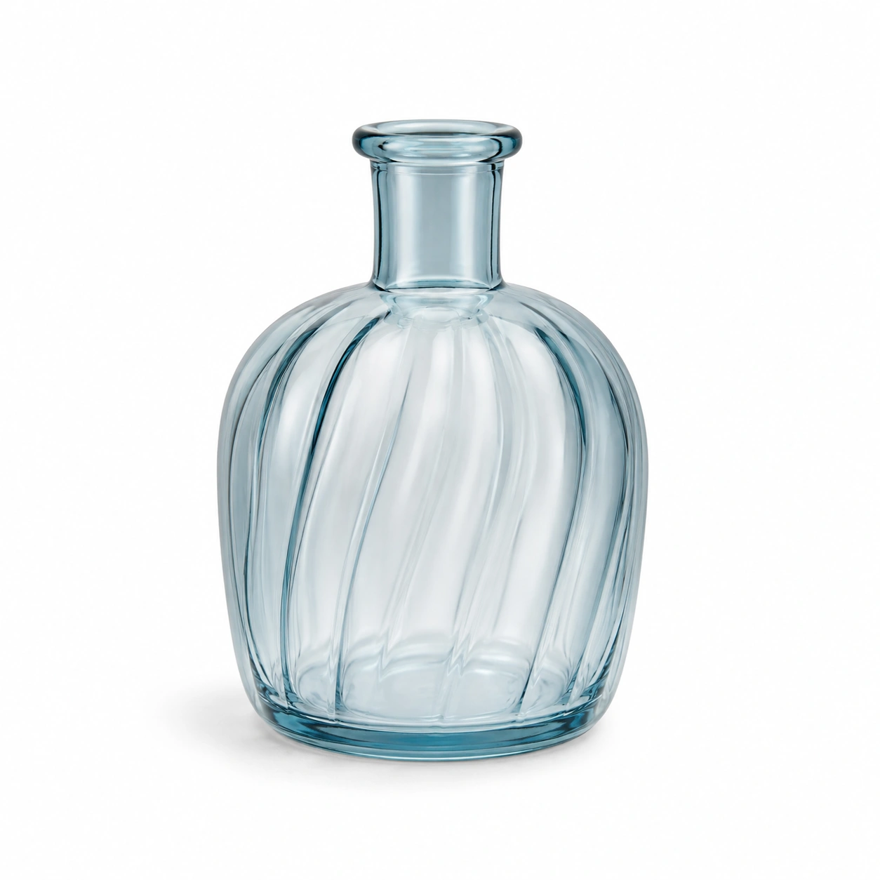 Jarron decorativo de vidrio azul claro-AlveraLiving
