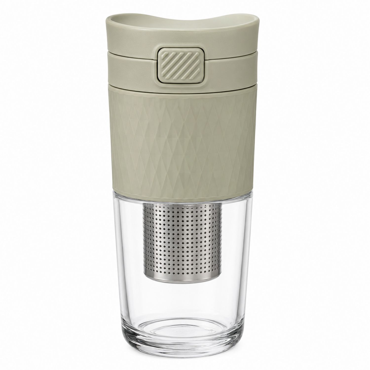 Tazza da Viaggio con Infusore Antigoccia Beige 400 ml