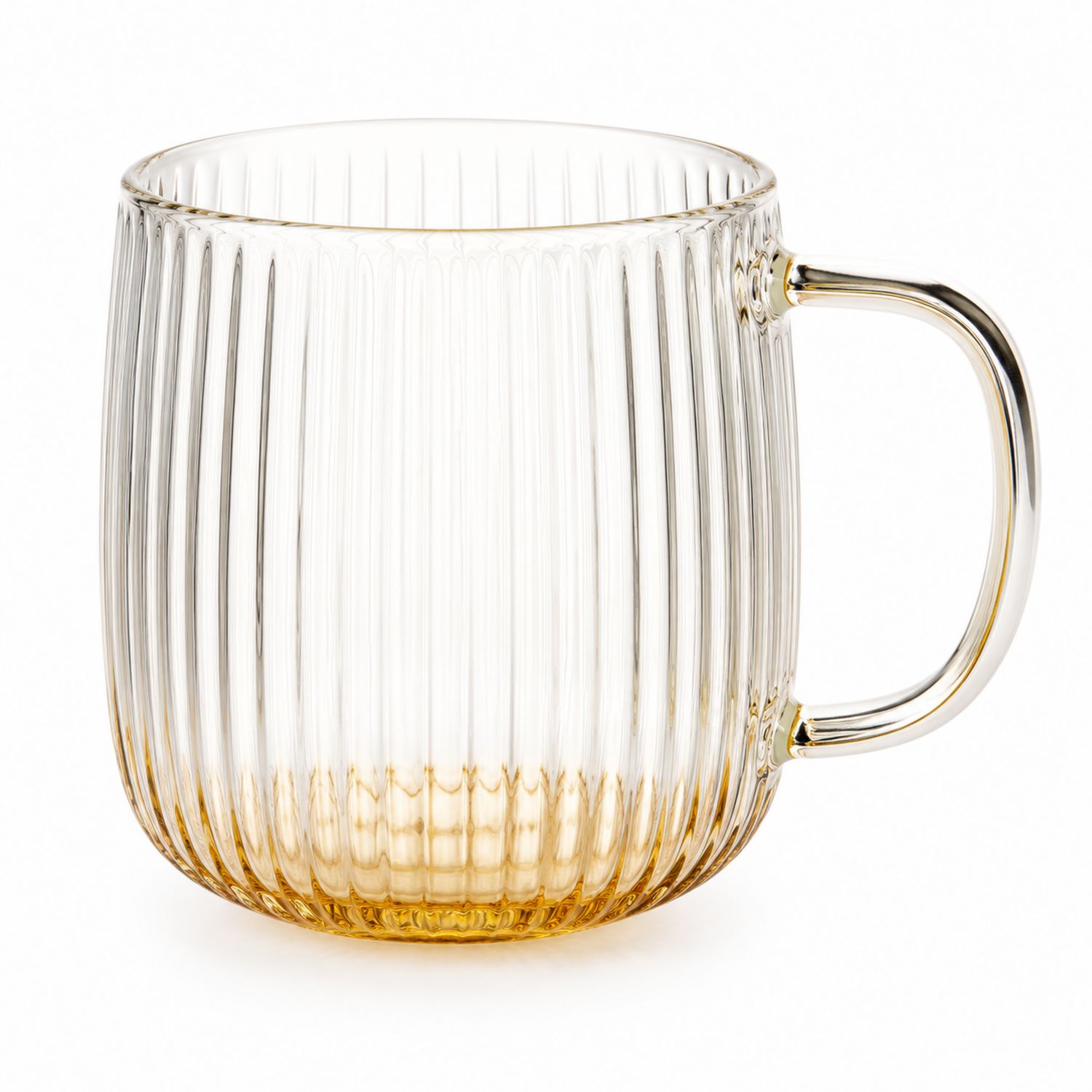 Tazza in Vetro Trasparente con Dettagli Dorati, 250ml