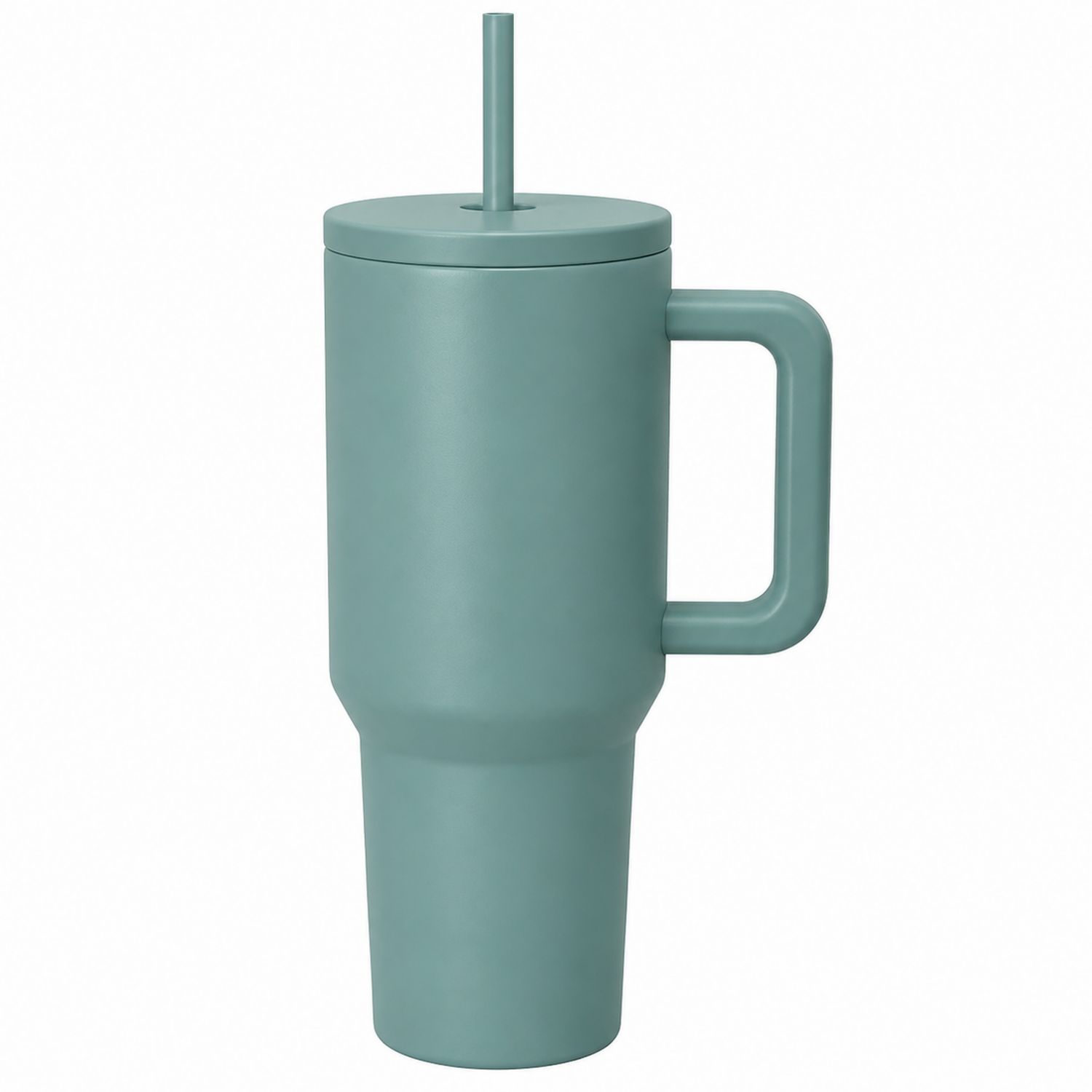 Tazza Termica Verde Opaco con Coperchio e Cannuccia da 500ml