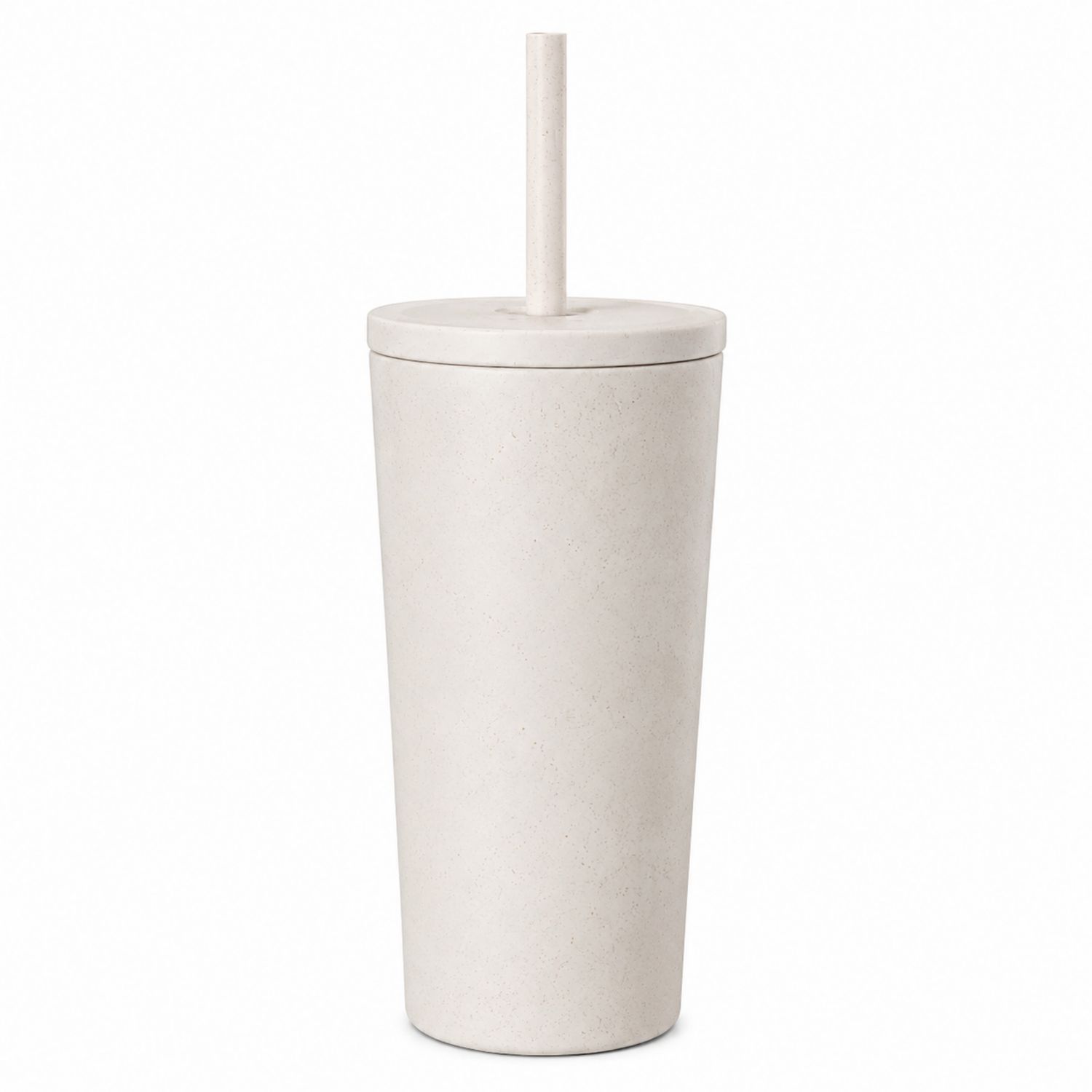 Bicchiere Termico con Cannuccia Bianco 500ml