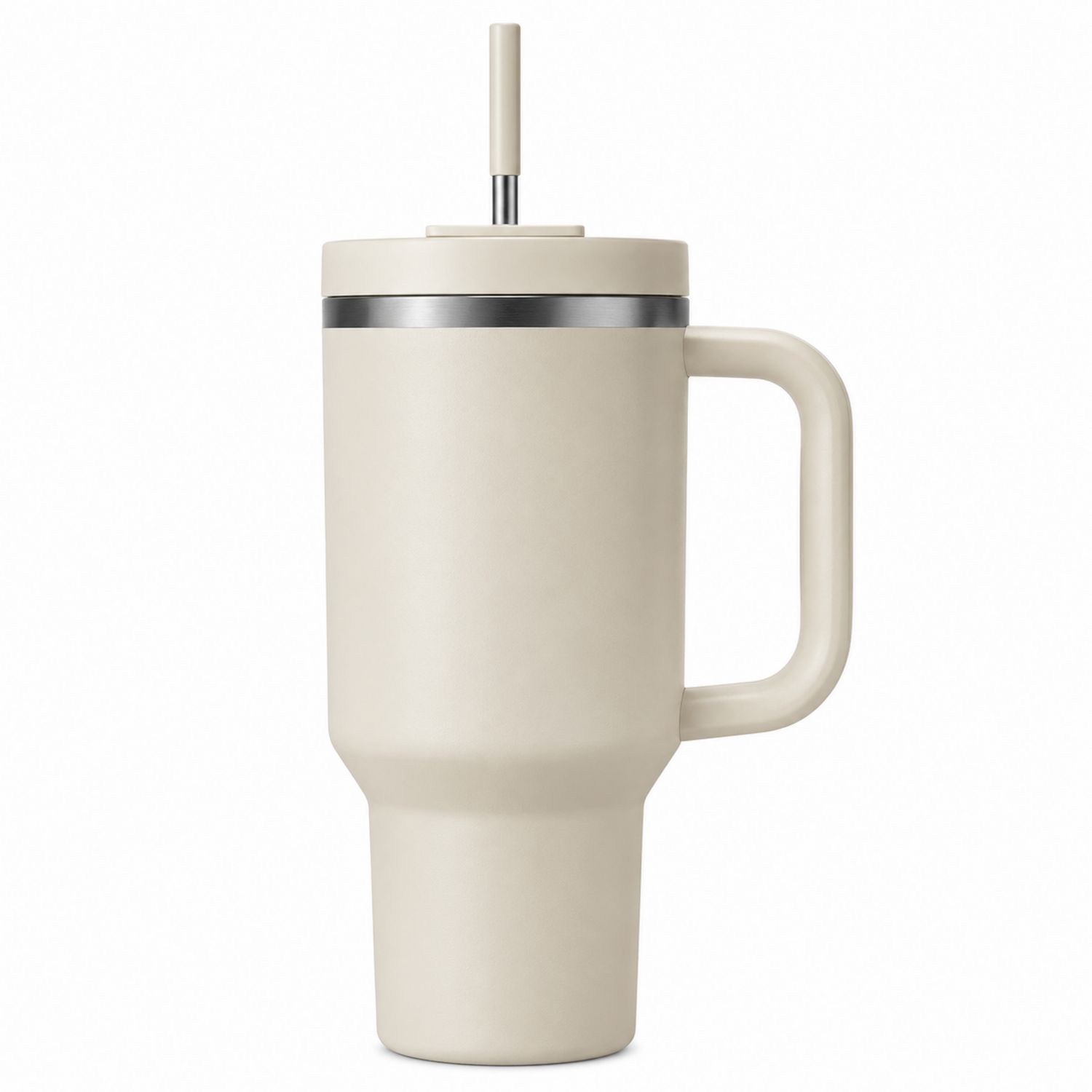 Tazza Termica con Cannuccia e Manico 590ml Beige