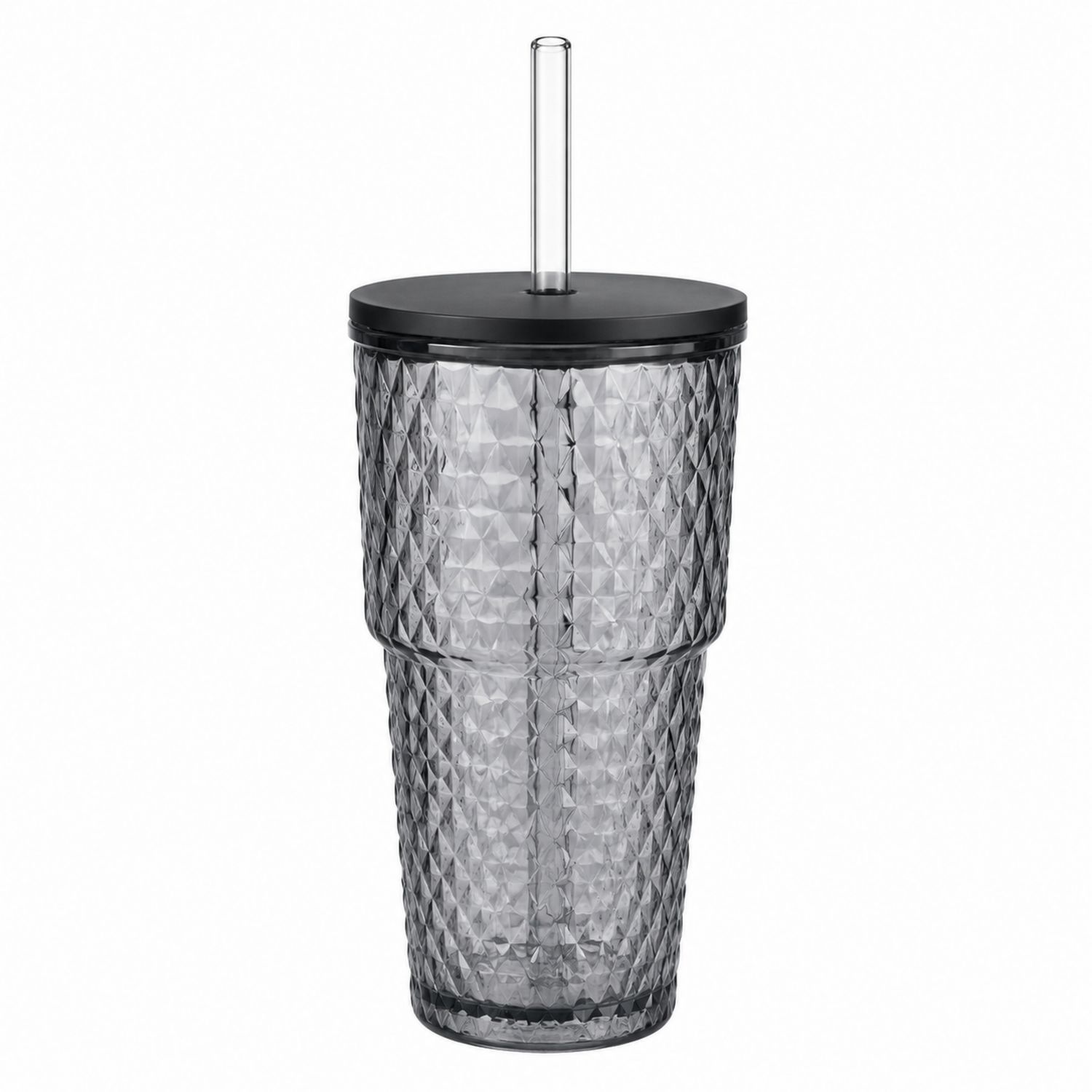 Bicchiere Termico con Cannuccia 500ml Nero