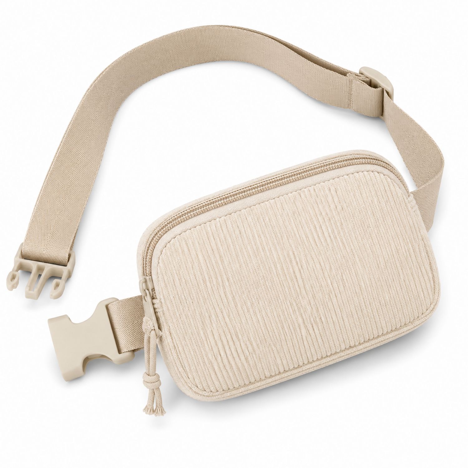 Riñonera de pana beige ajustable para uso diario