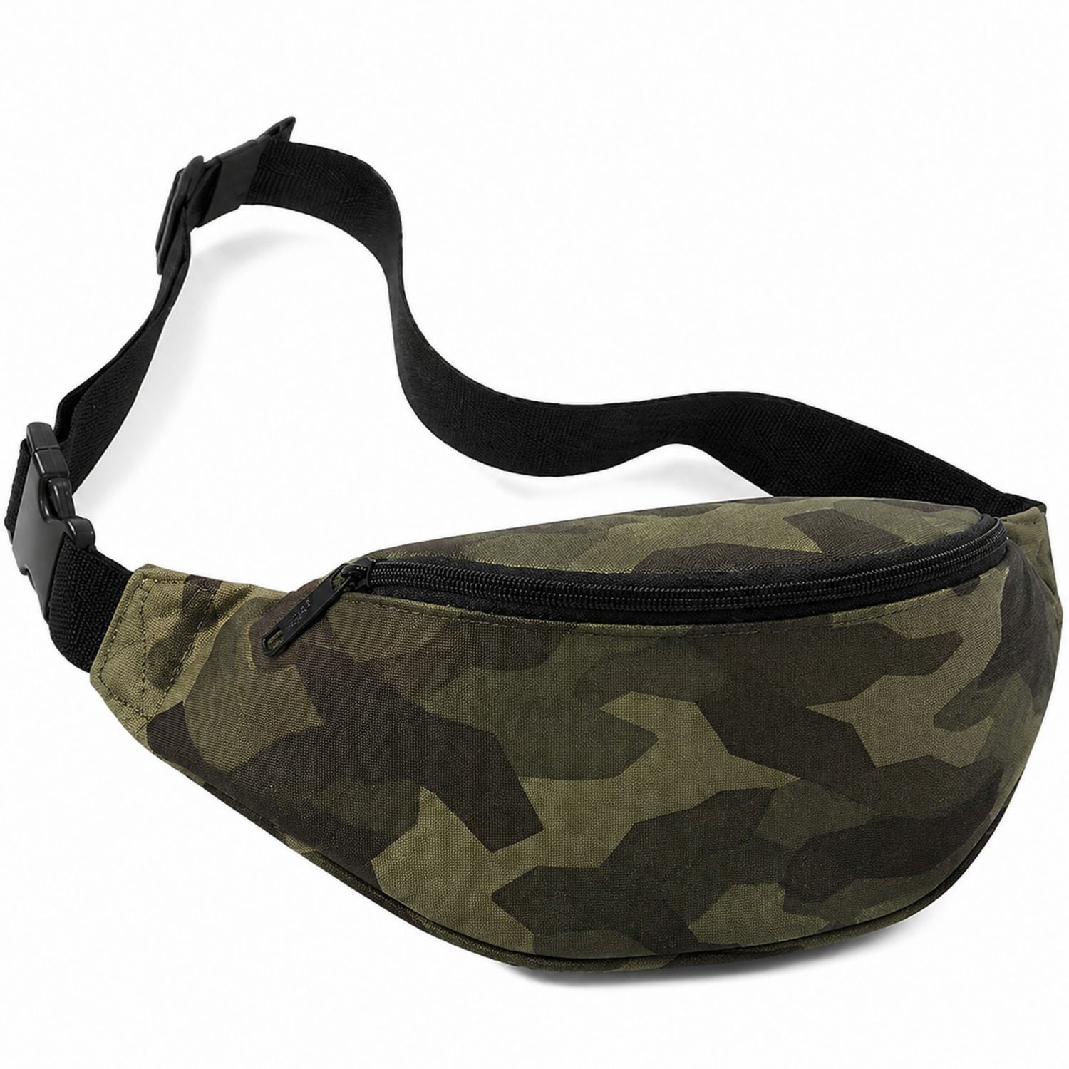 Riñonera táctica camuflaje verde 3L con cremallera