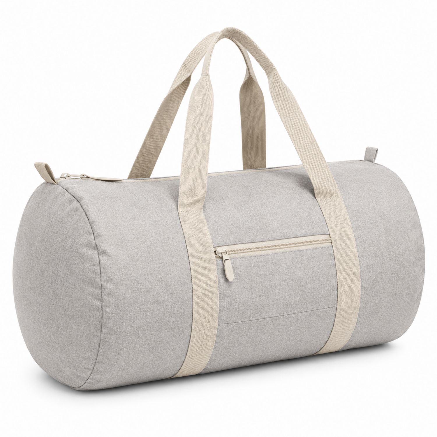 Bolsa de Deporte Cilíndrica Gris con Cremallera