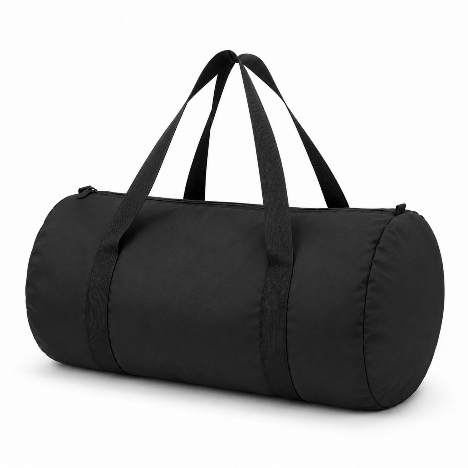 Bolsa de viaje cilíndrica negra 30L con cremallera