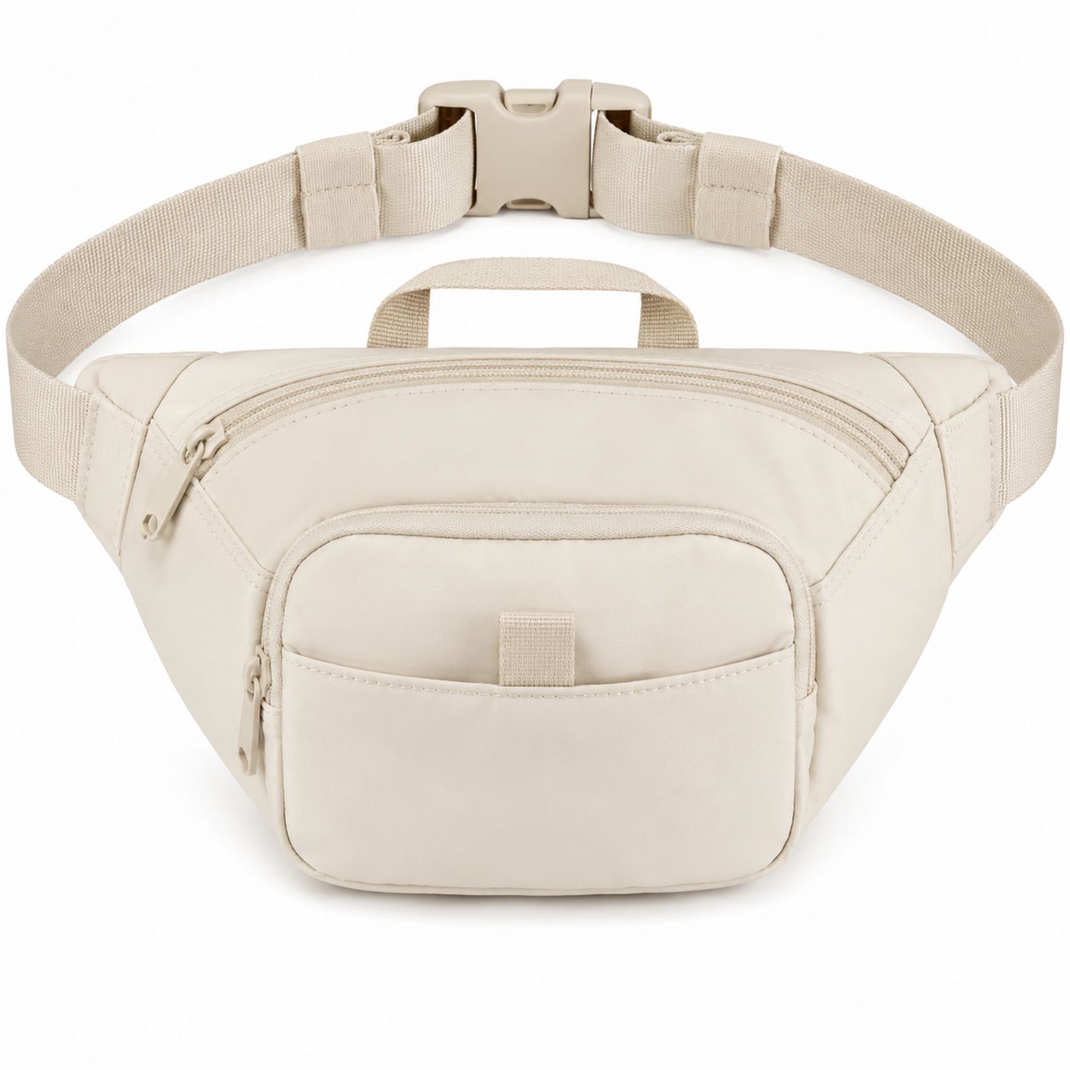Riñonera unisex color crema con cierre ajustable