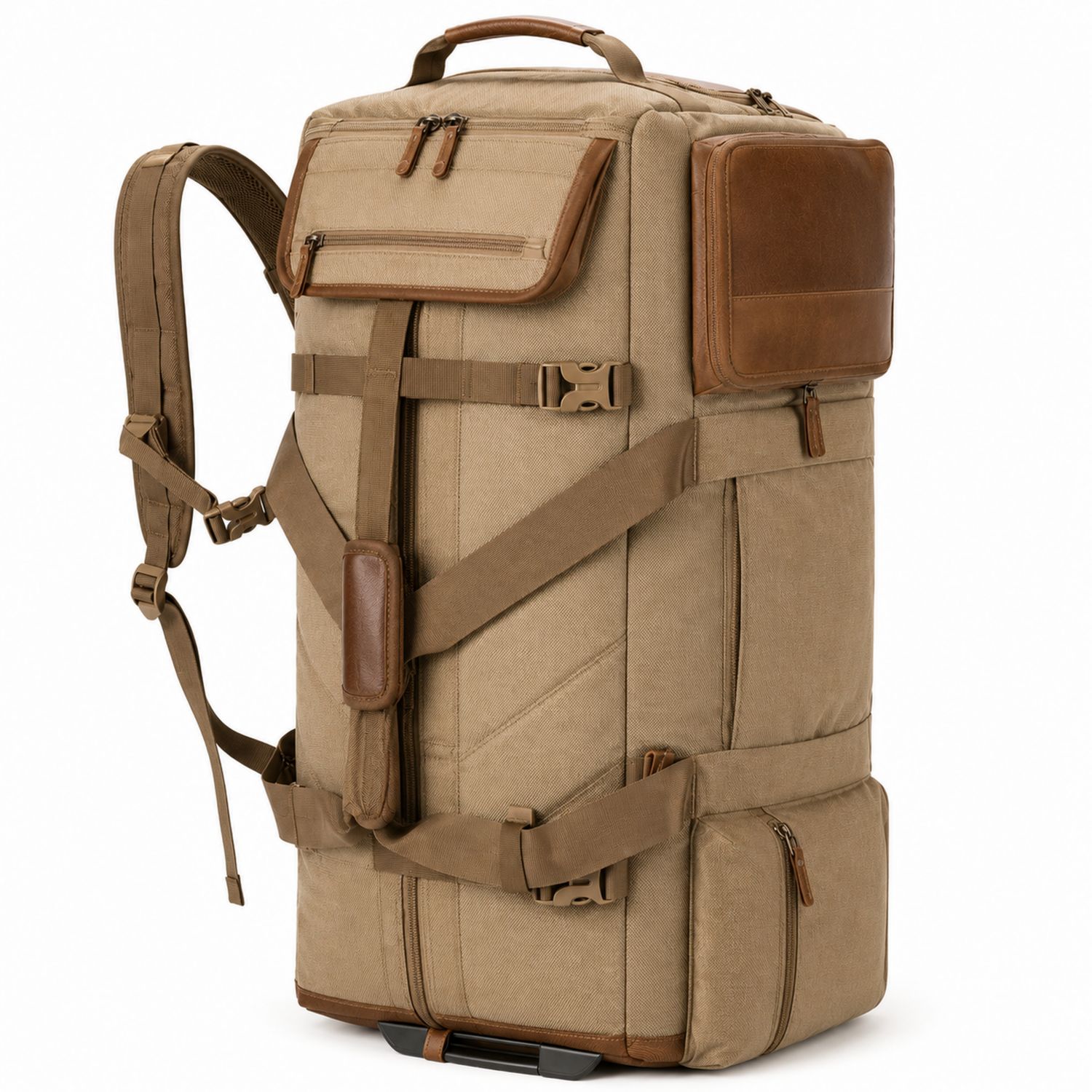 Mochila de Viaje Grande para Senderismo Beige 50L