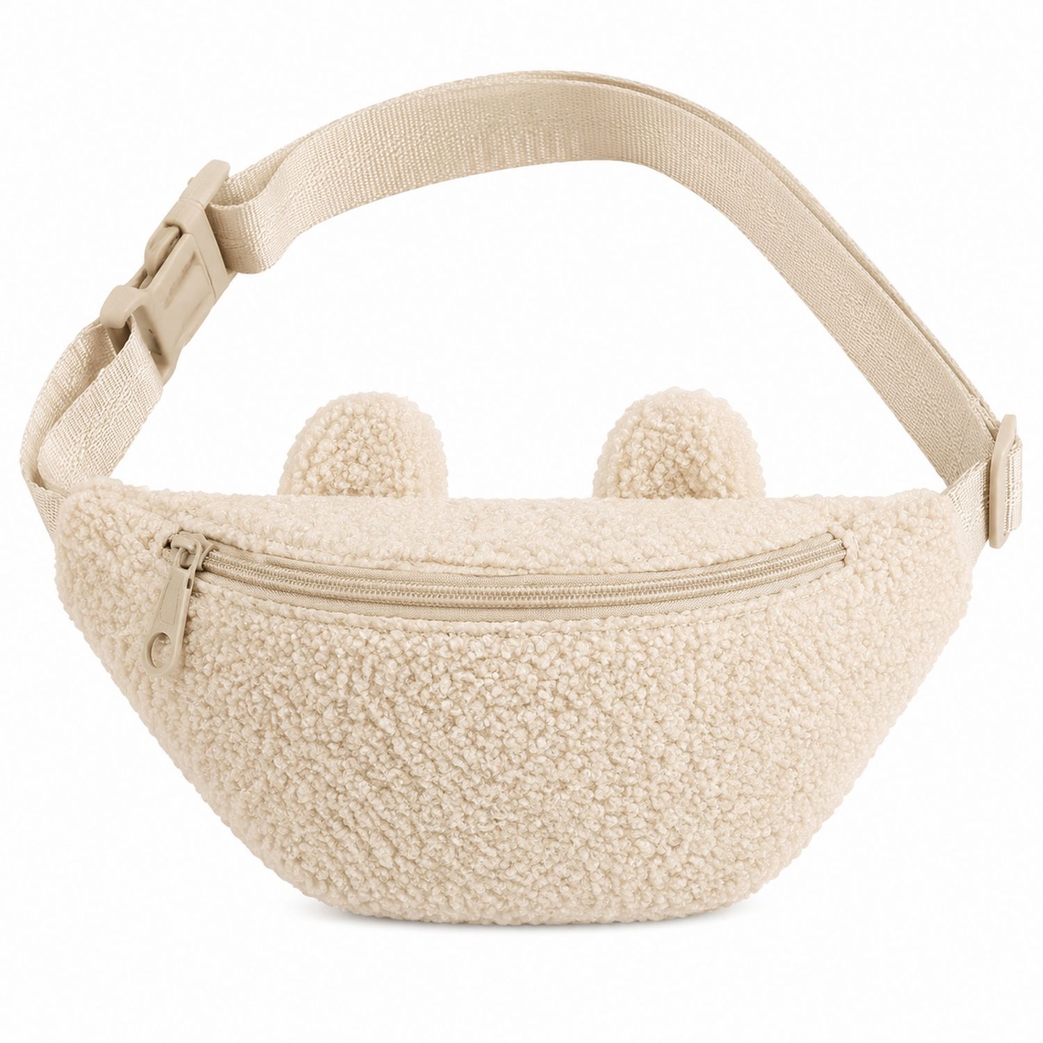 Riñonera beige con orejas ajustable para uso diario