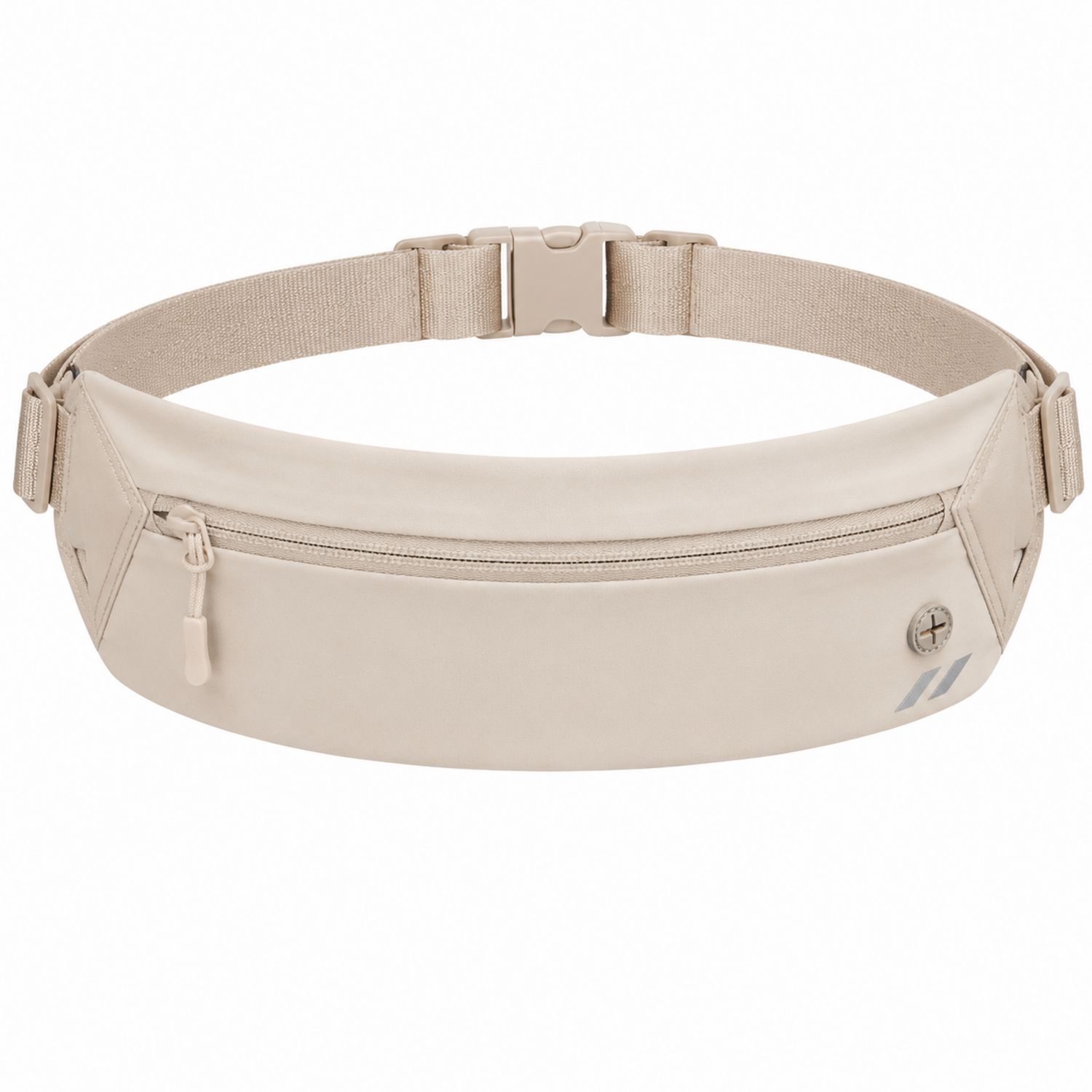 Riñonera Beige Deportiva Compacta con Cremallera