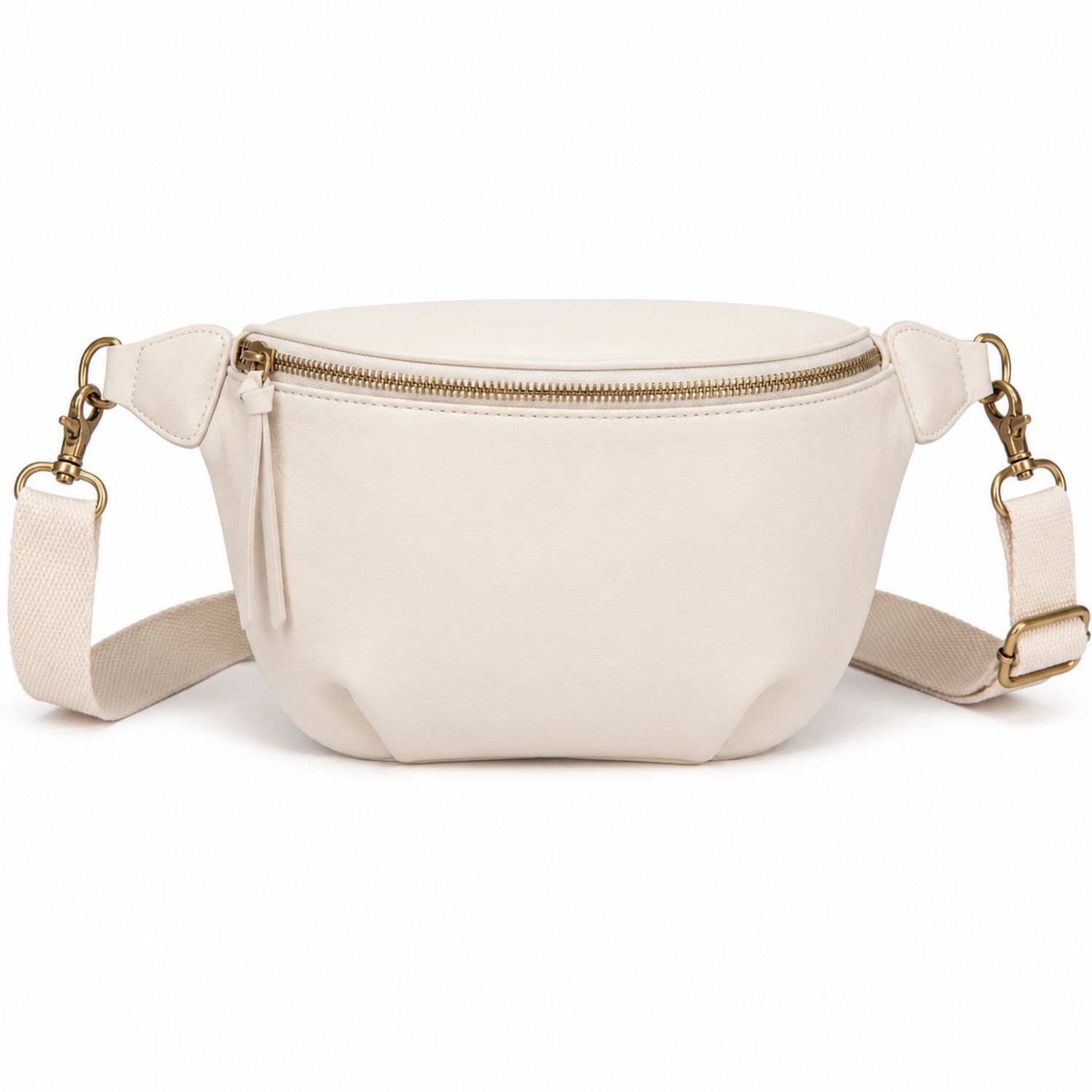 Riñonera Beige con Correa Ajustable y Cremallera