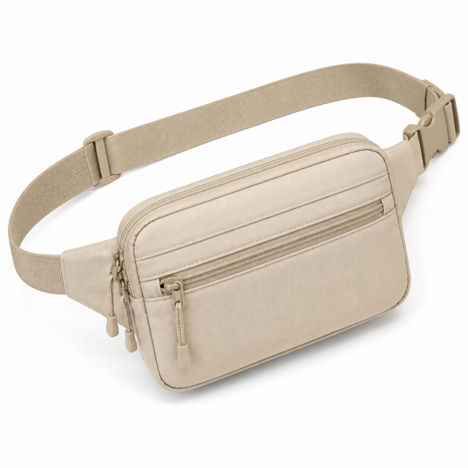 Riñonera Beige con Correa Ajustable y Bolsillos Organizadores