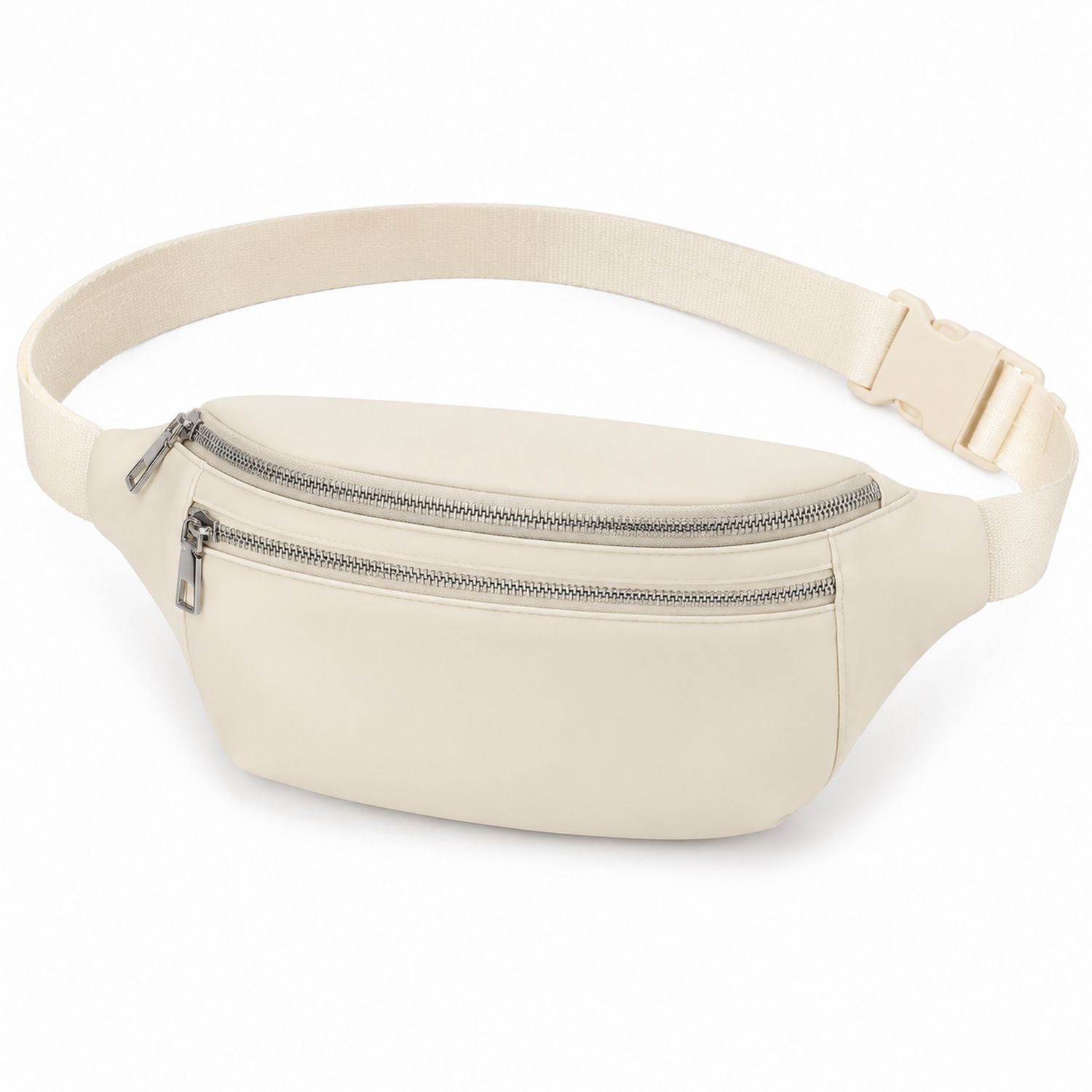 Riñonera Beige con Cremallera para Actividades al Aire Libre