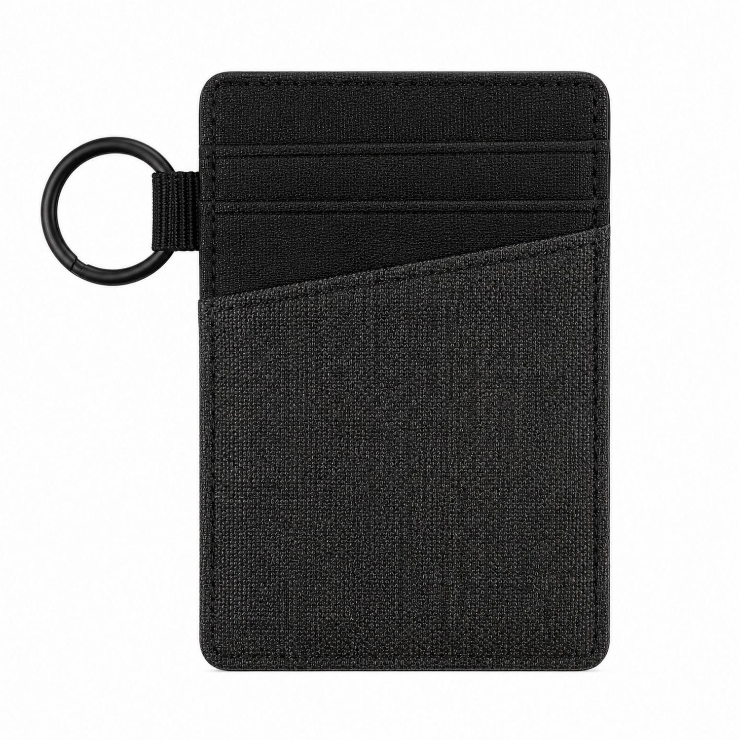 Tarjetero Negro Minimalista con Anillo