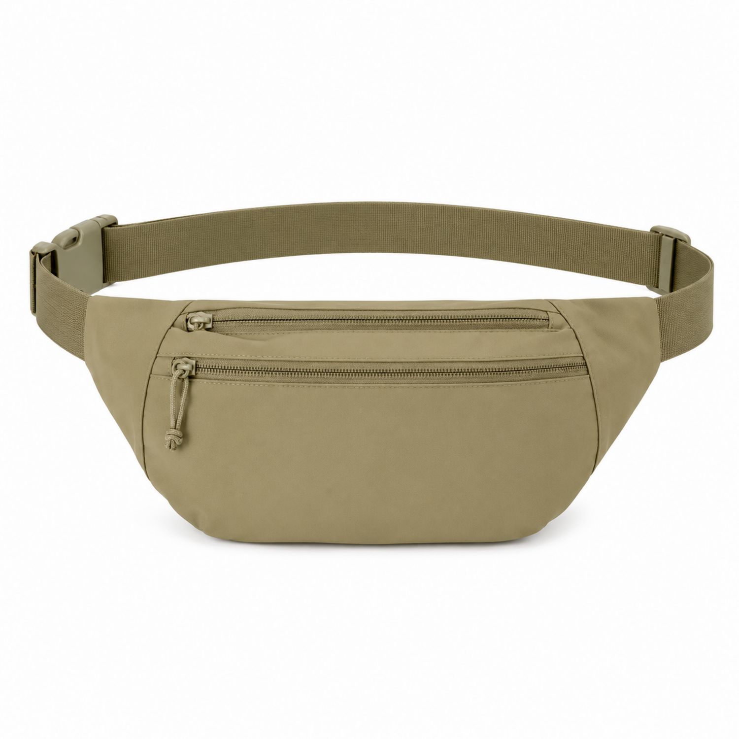 Riñonera Unisex Cremalleras Verde Oliva 3L