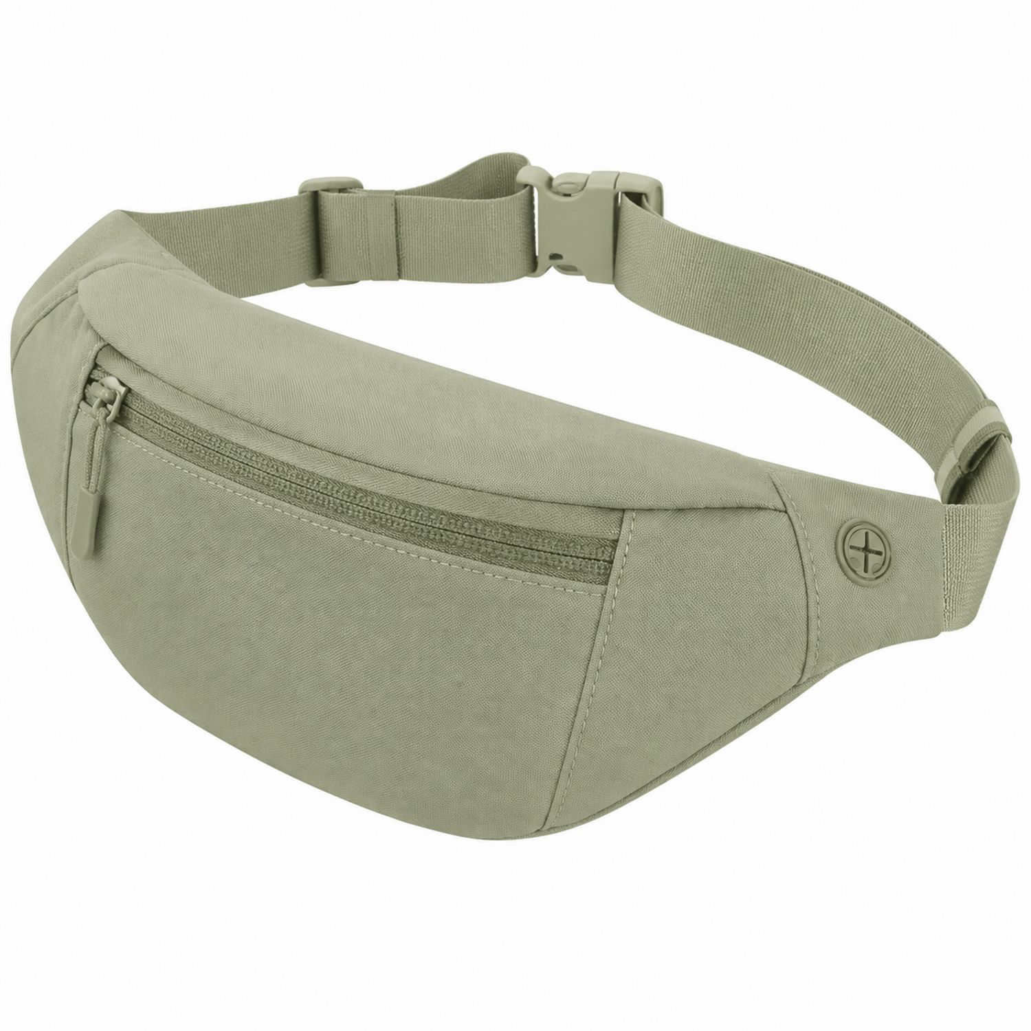 Riñonera unisex verde caqui con cremallera