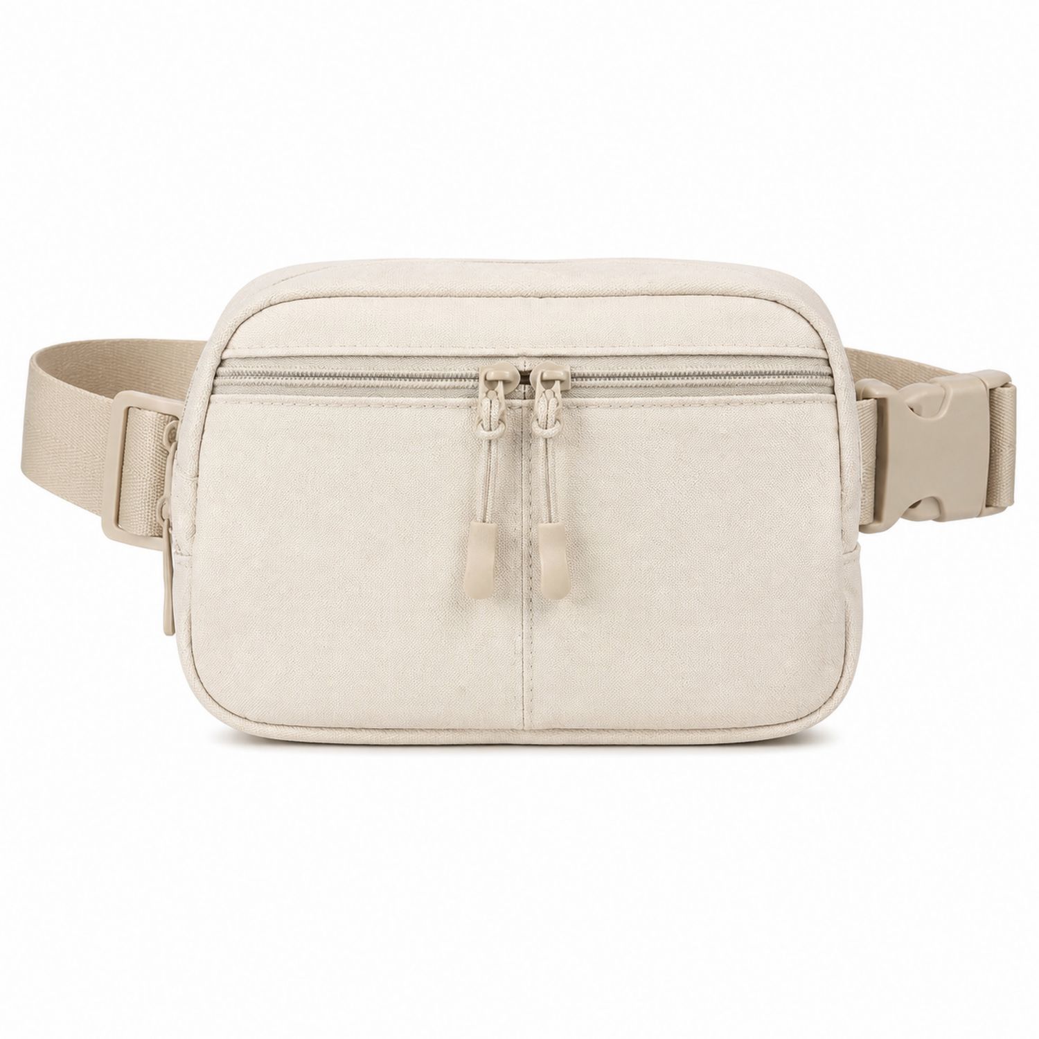Riñonera Color Beige con Cremallera y Correa Ajustable