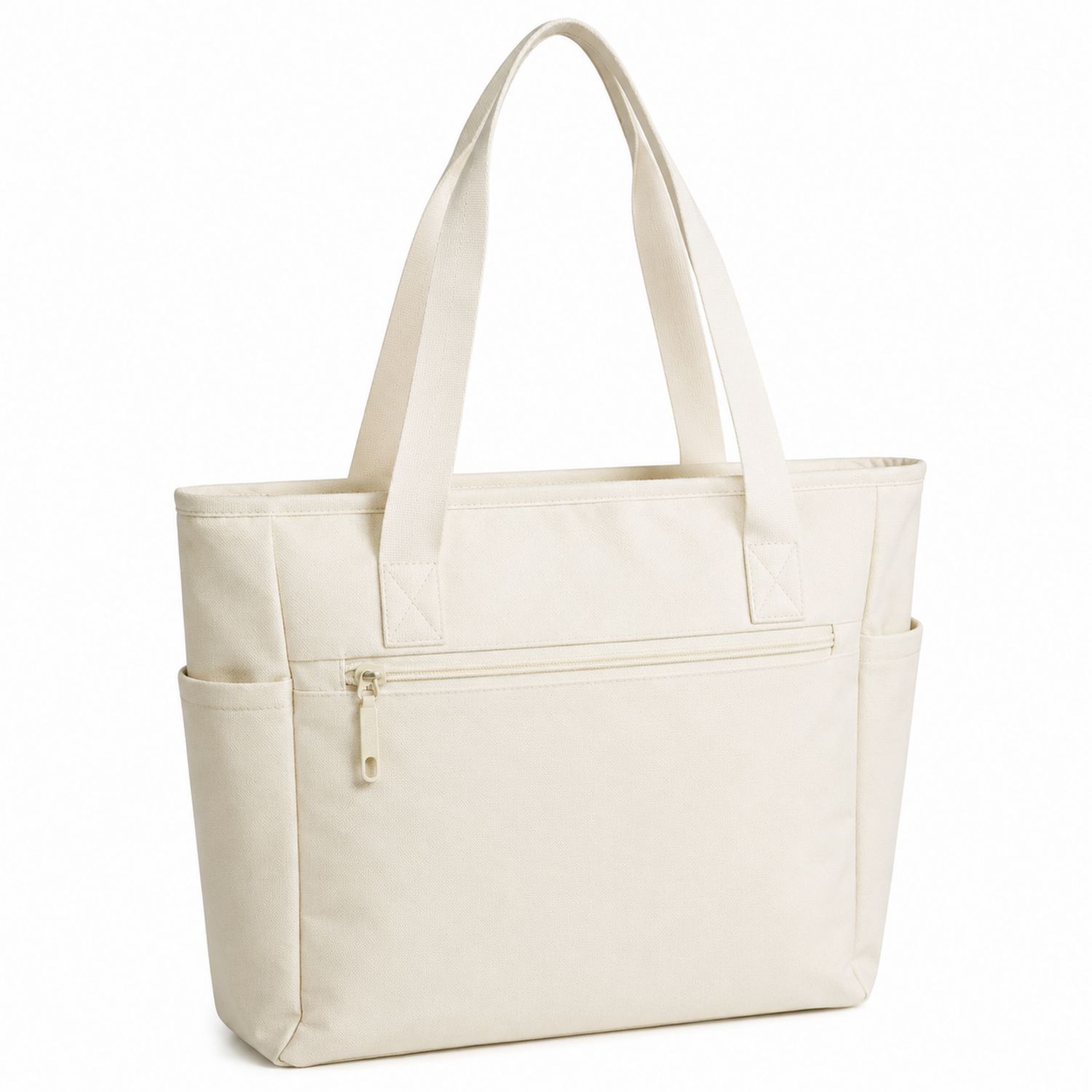 Bolso Tote Beige con Bolsillo Frontal y Capacidad de 12L