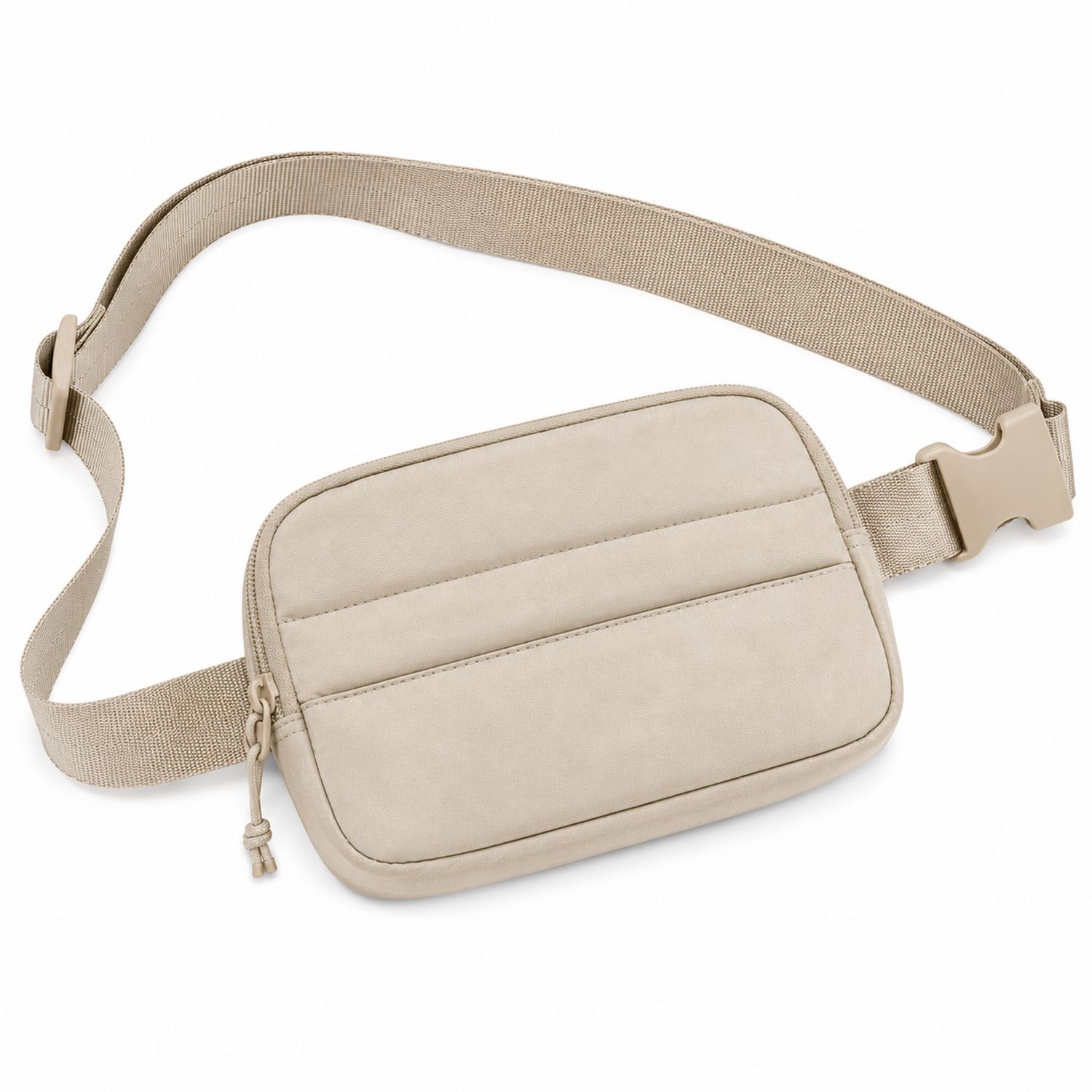 Riñonera Beige Unisex con Cremallera