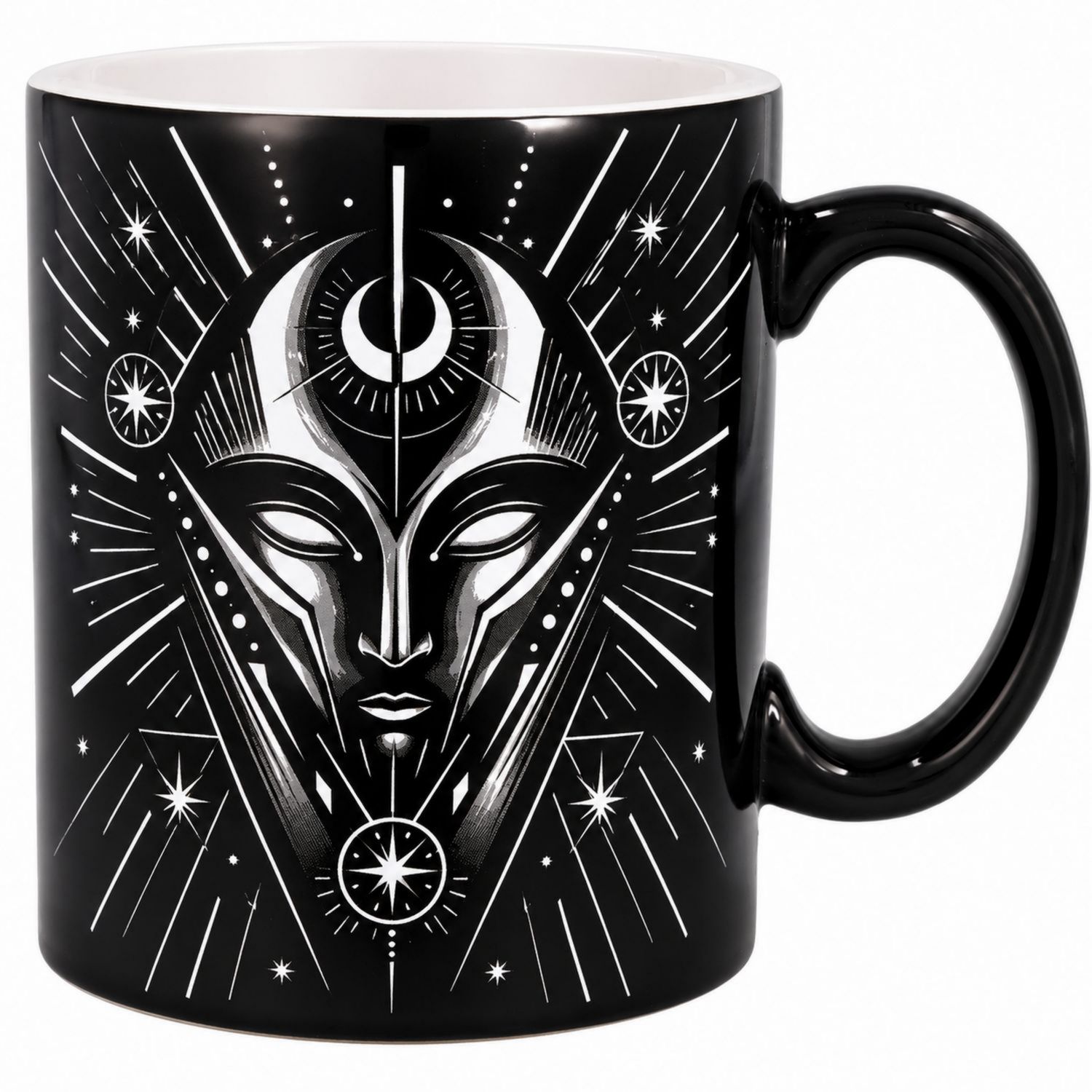 Tazza Nera e Bianca in Ceramica con Design Astronomico 340ml