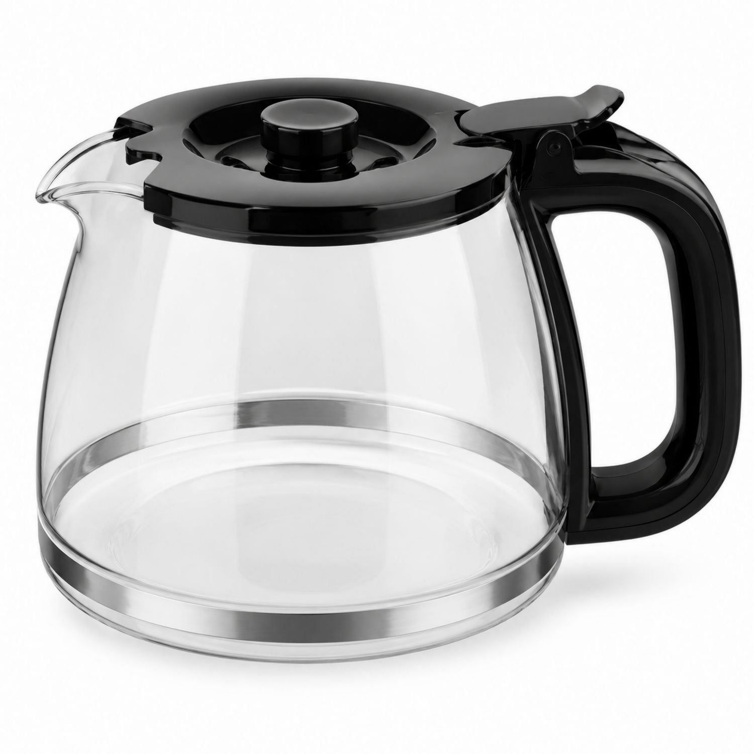 Caraffa Caffè in Vetro Nero e Trasparente 1000ml