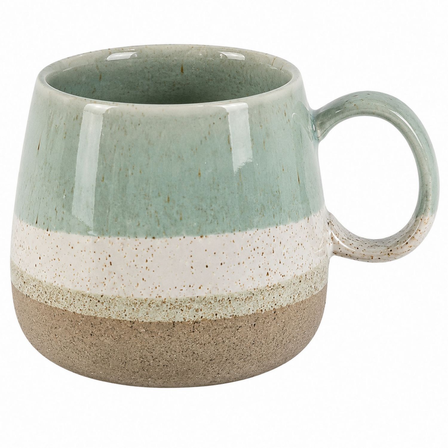 Tazza in Ceramica Verde Acqua e Beige con Design Elegante