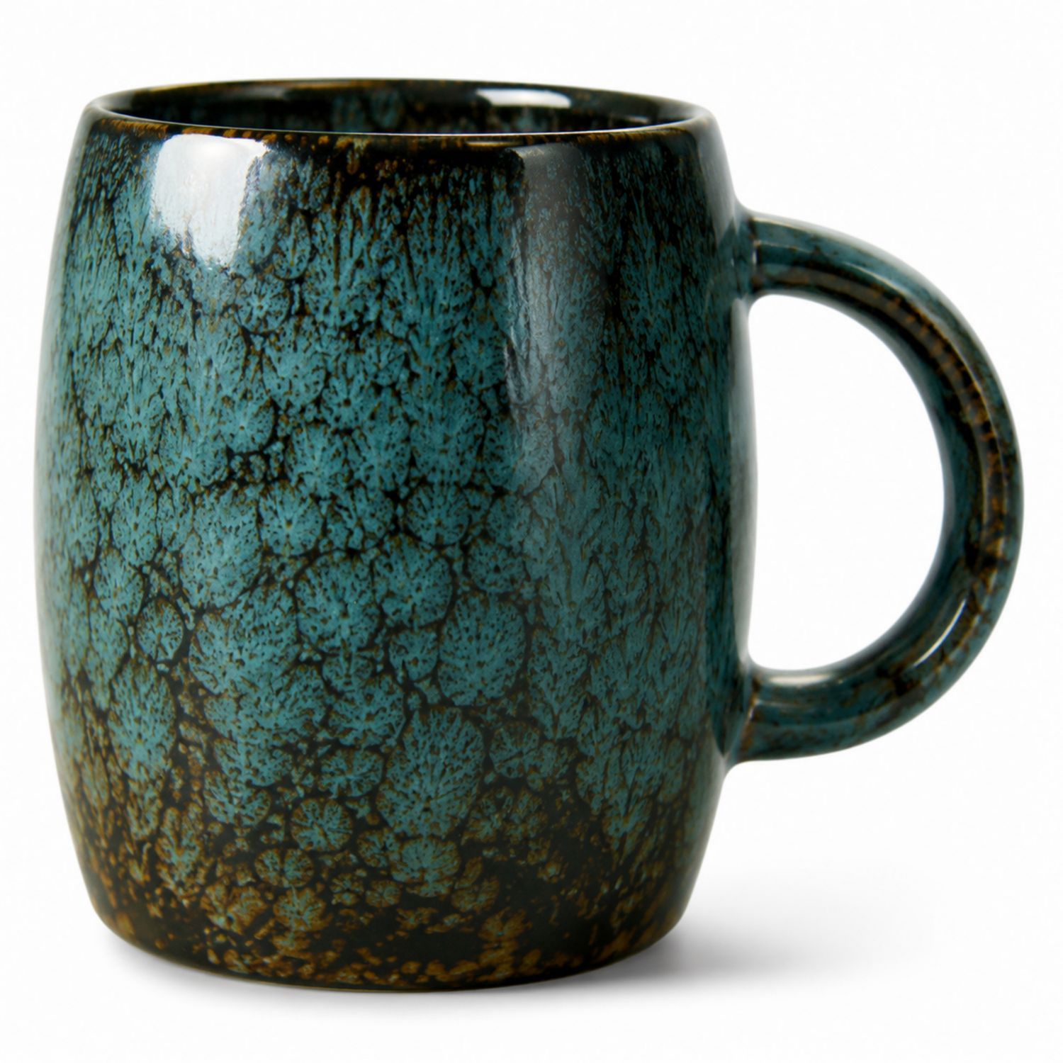 Tazza in ceramica blu-verde effetto smaltato 350 ml