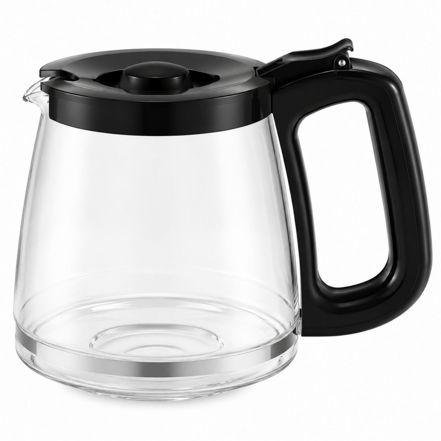 Caraffa in vetro trasparente con manico nero per caffè 1000ml